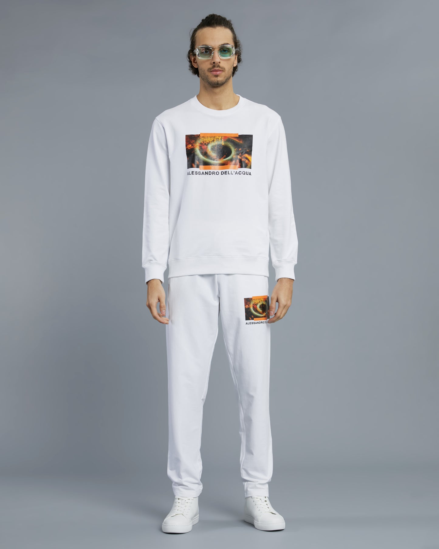 Graphic and Brand Print Sweatshirt