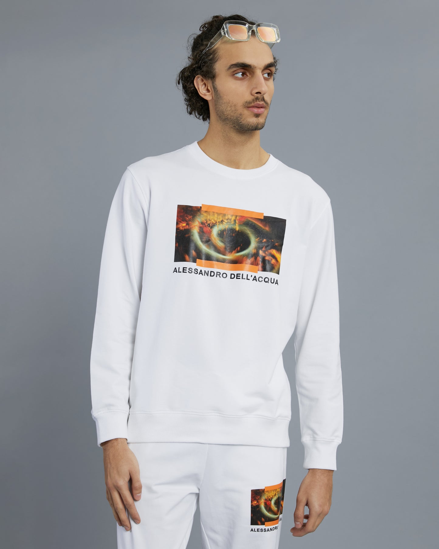Graphic and Brand Print Sweatshirt