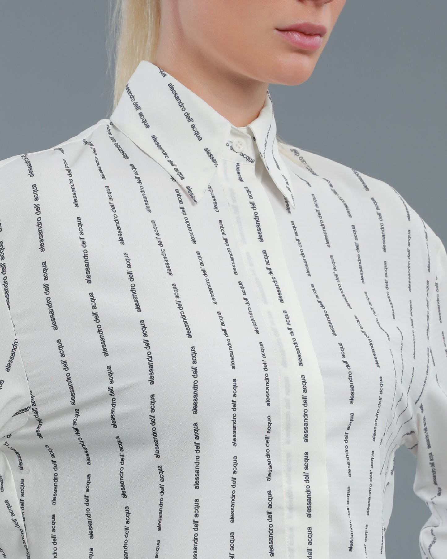 All-Over Logo Cropped Shirt