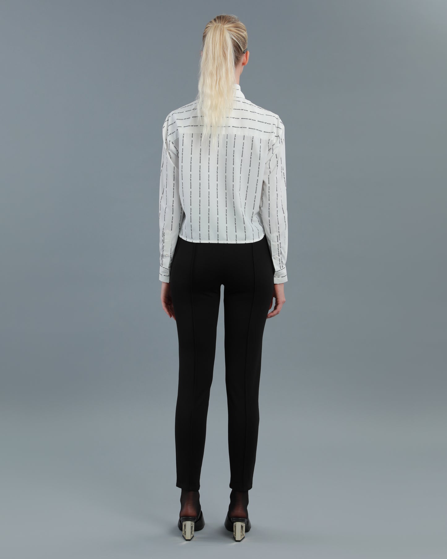 All-Over Logo Cropped Shirt