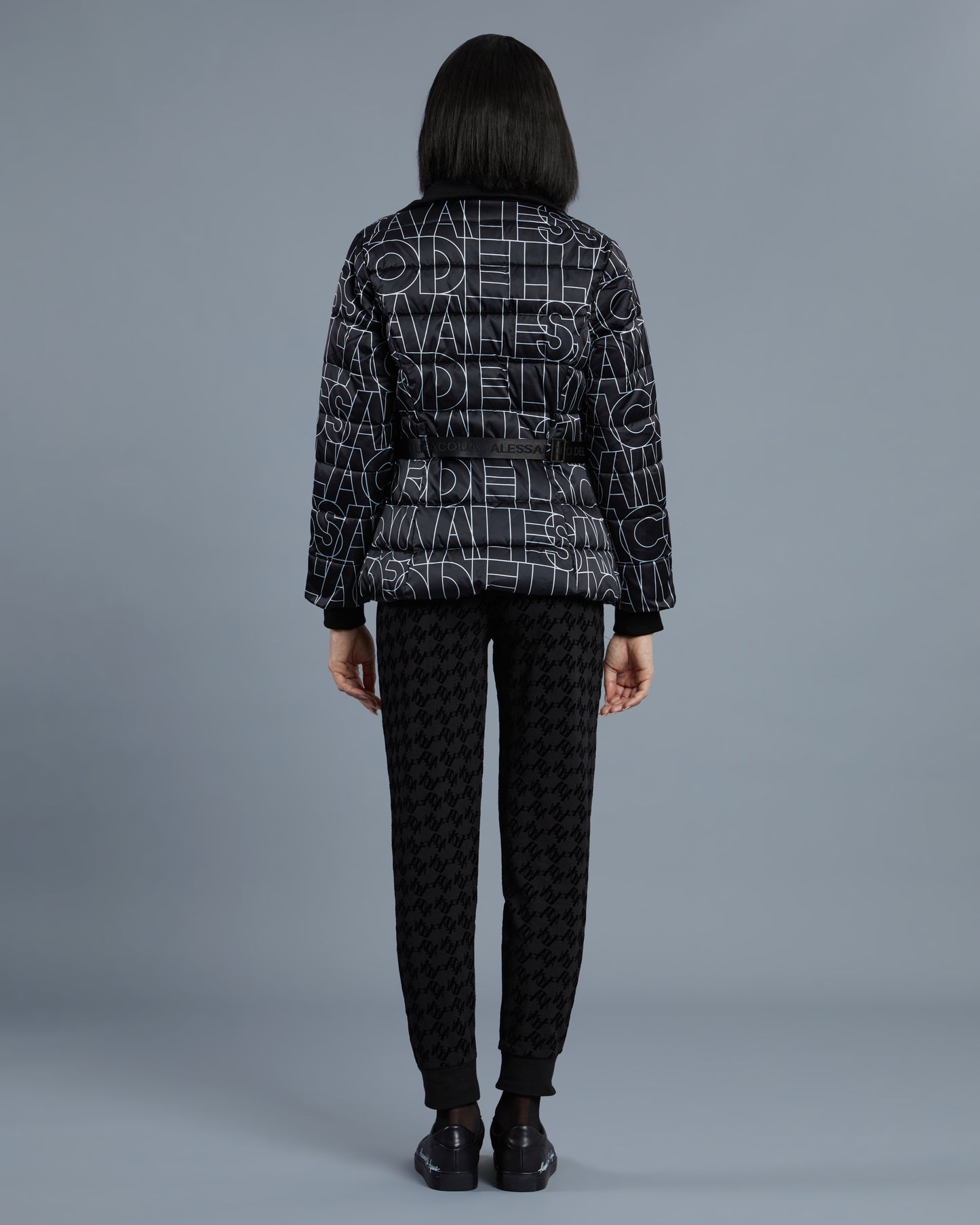 All-Over Brand Print Puffer Jacket
