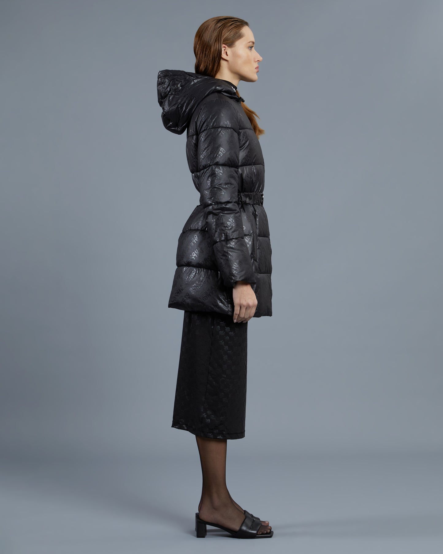 All-Over Print Hooded Puffer Jacket