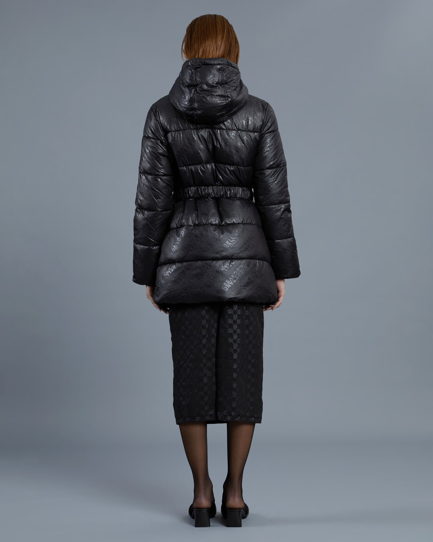 All-Over Print Hooded Puffer Jacket