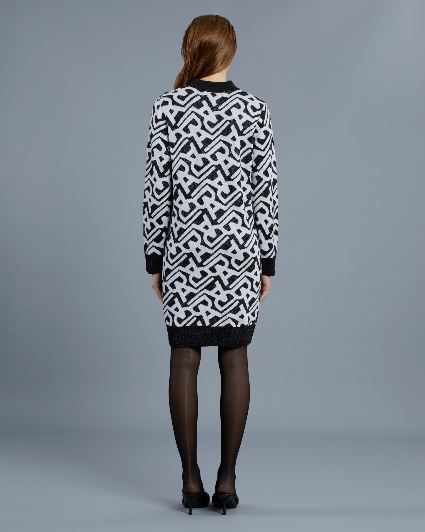 Metallic Patterned Knit Dress