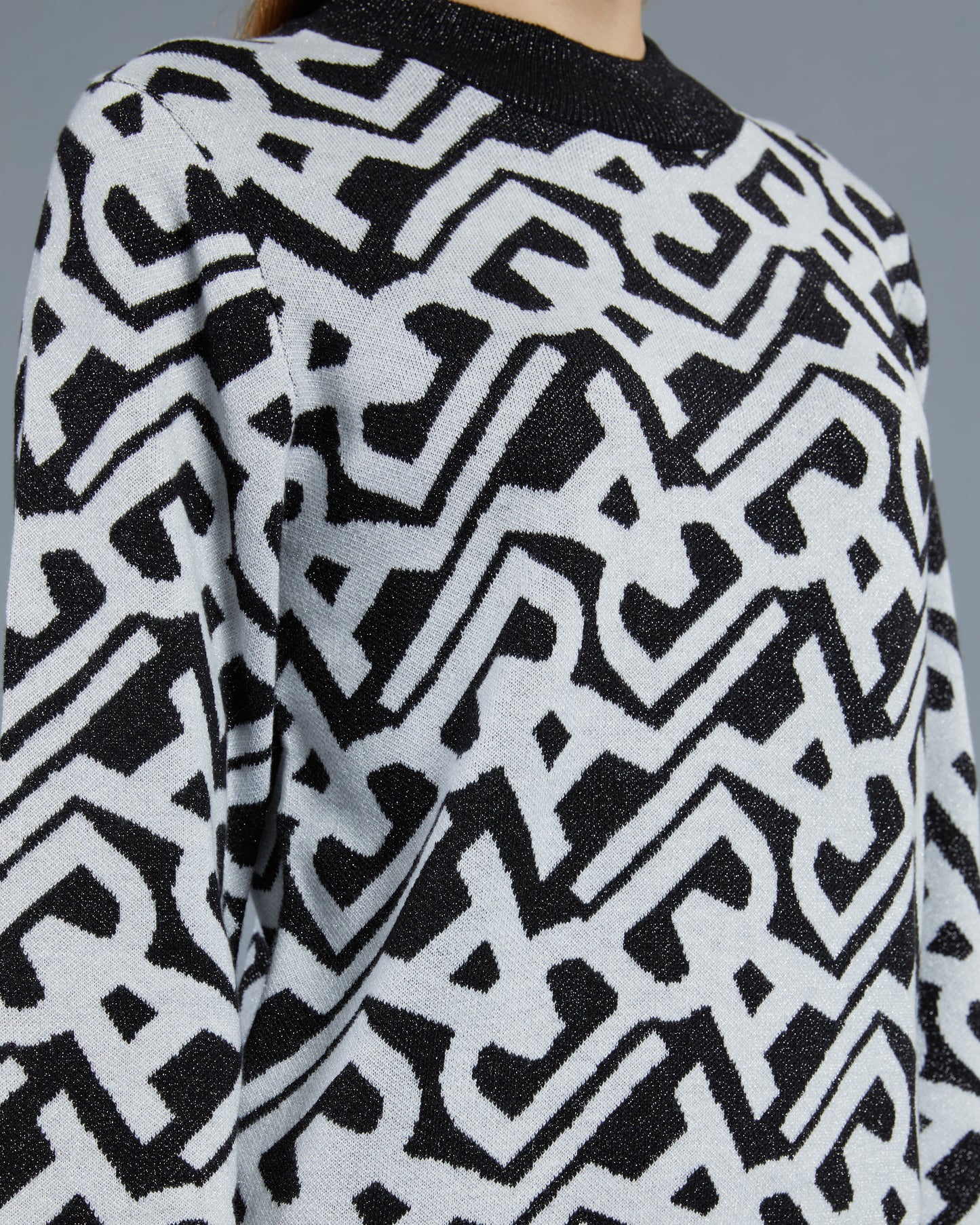 Metallic Patterned Knit Dress