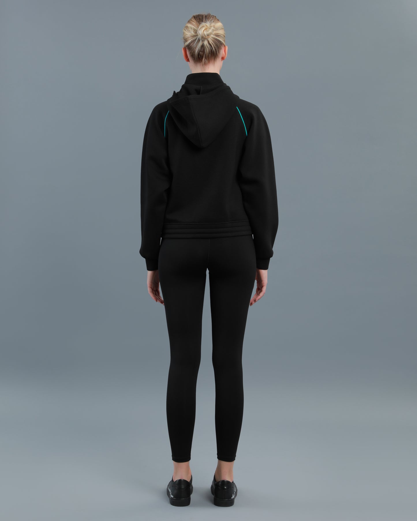 Contrast Piping Zip-Up Hoodie