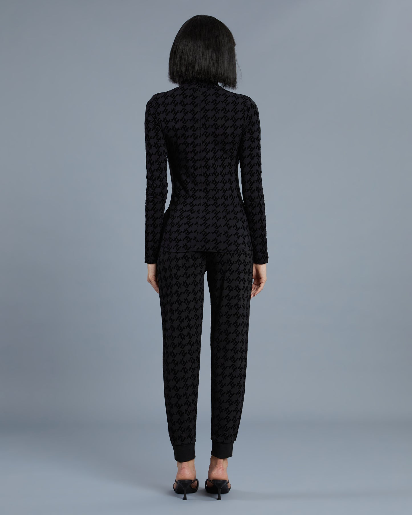 Flock Script Patterned Top