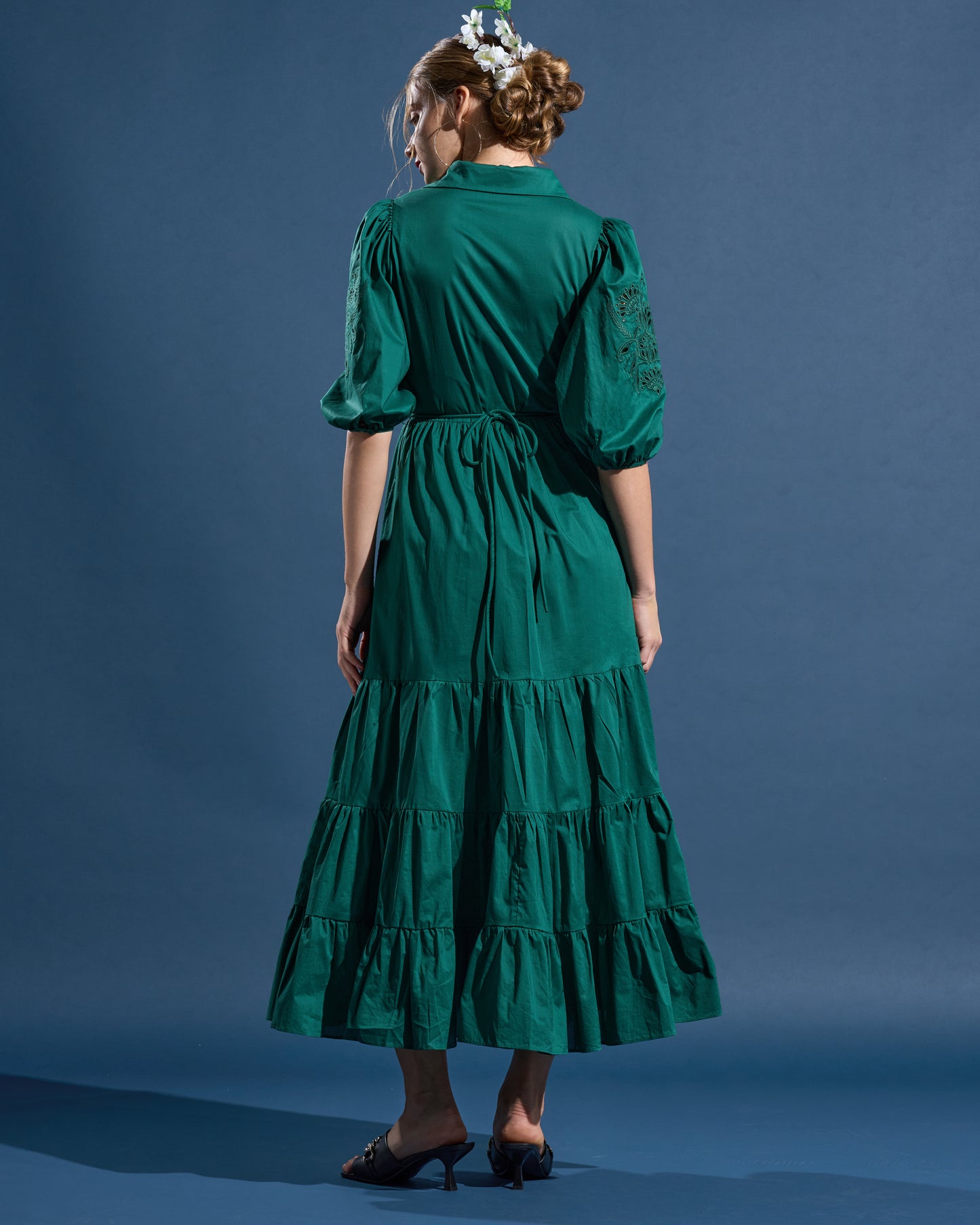 Embroidered Tiered Maxi Dress