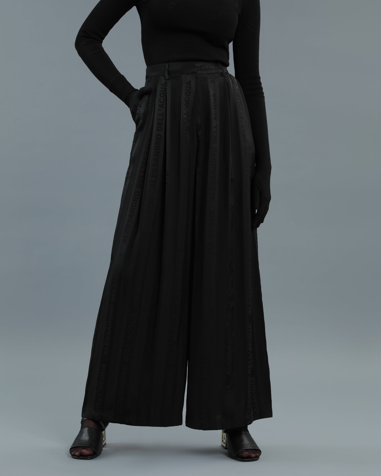 Wide Leg Jacquard Pants