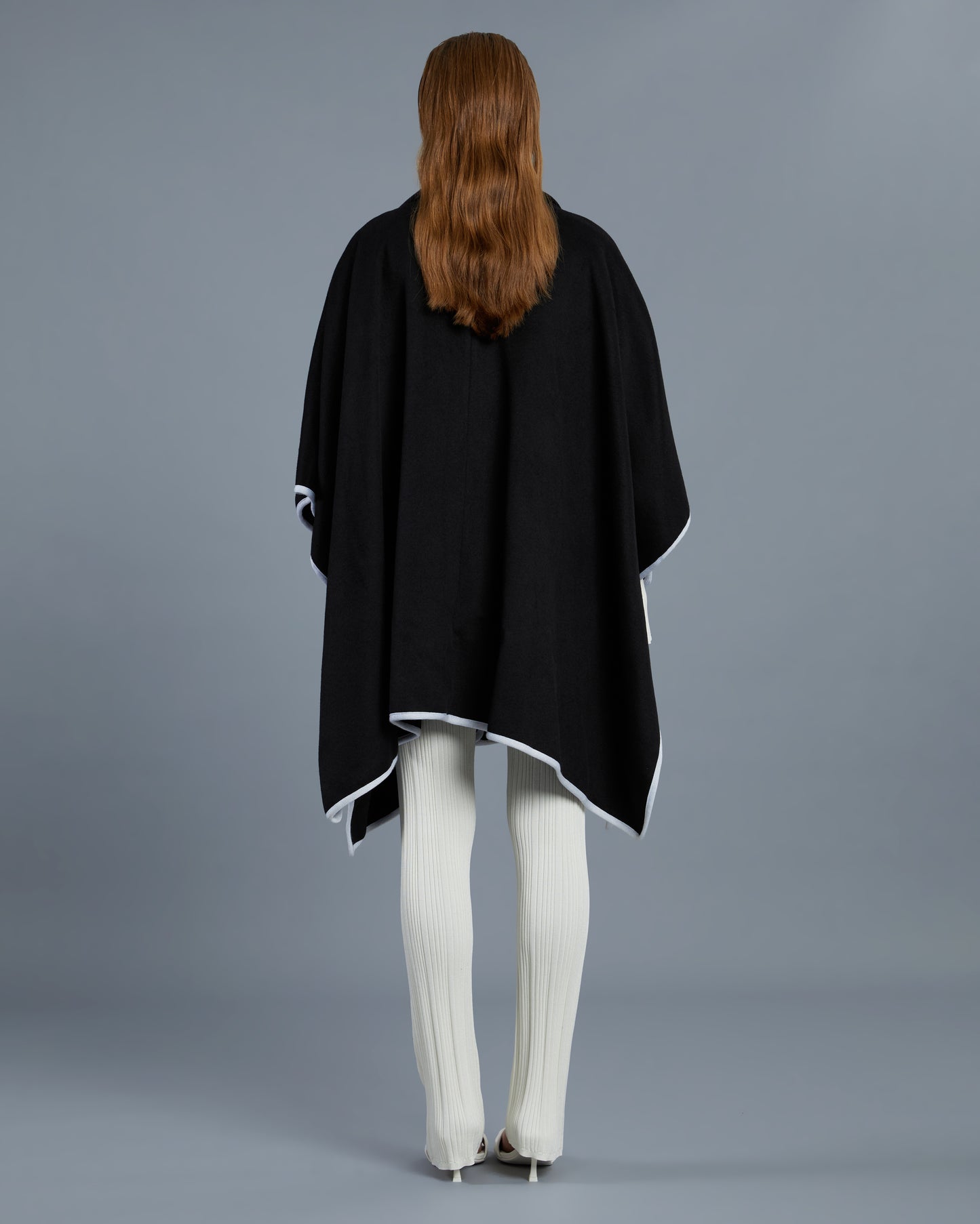 Contrast Trimmed Poncho