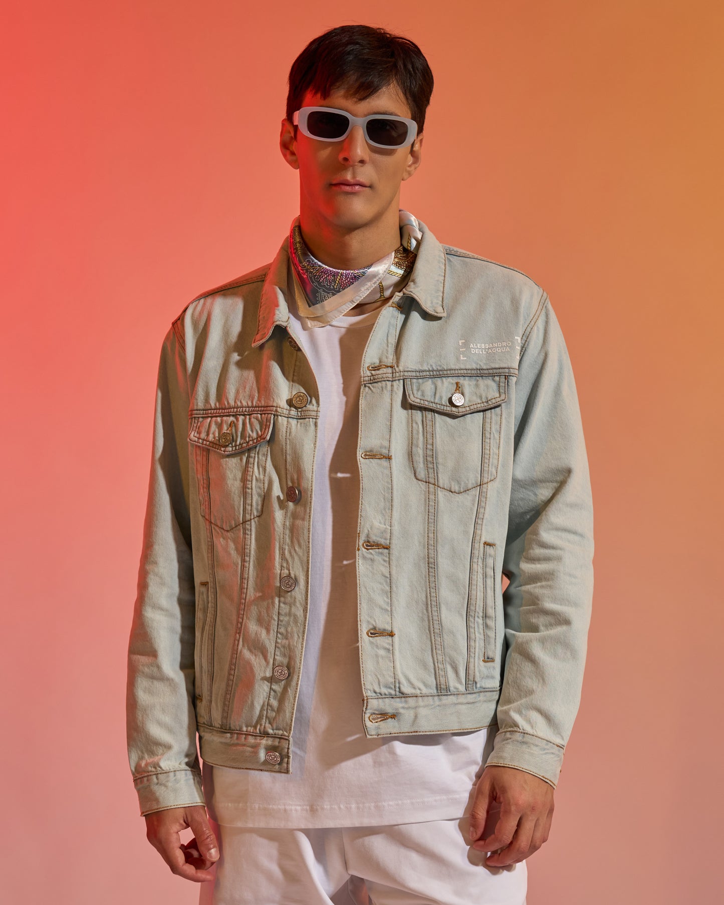 ADA Logo Light Washed Denim Jacket