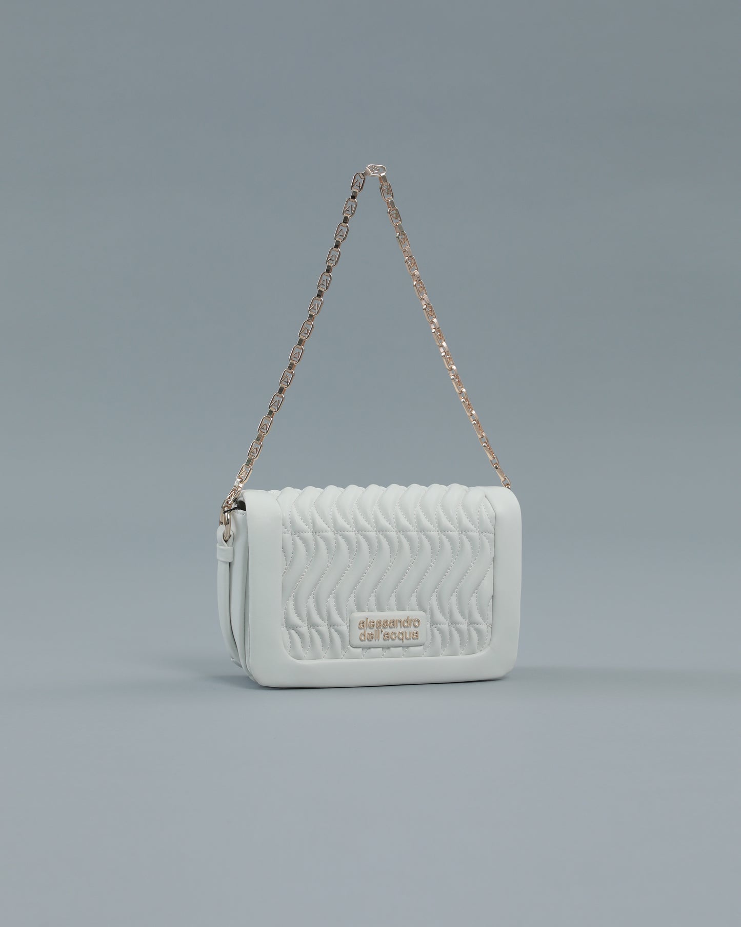 Mini Matelassé Crossbody Bag in White