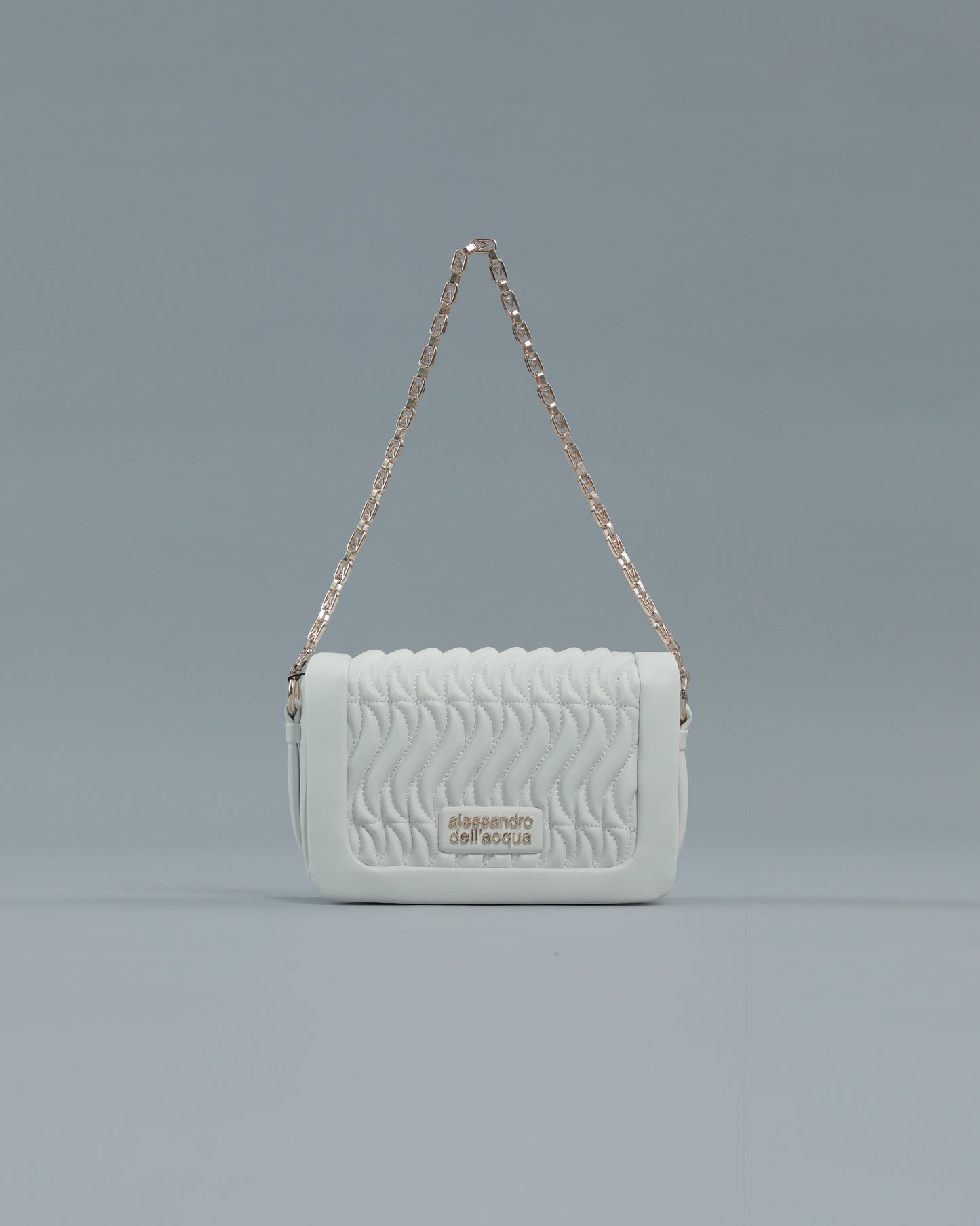 Mini Matelassé Crossbody Bag in White