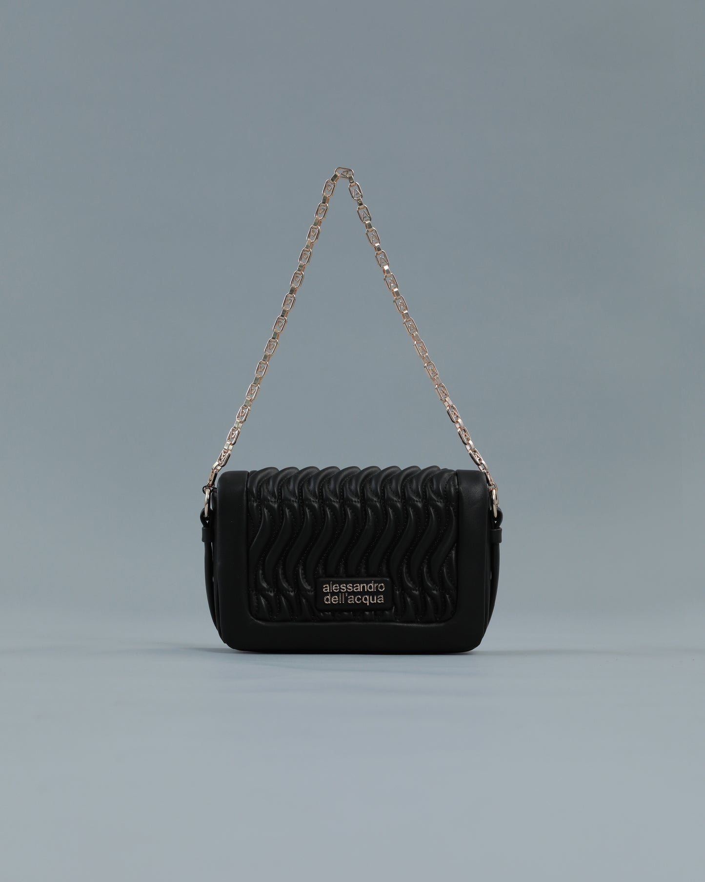Mini Matelassé Crossbody Bag in Black