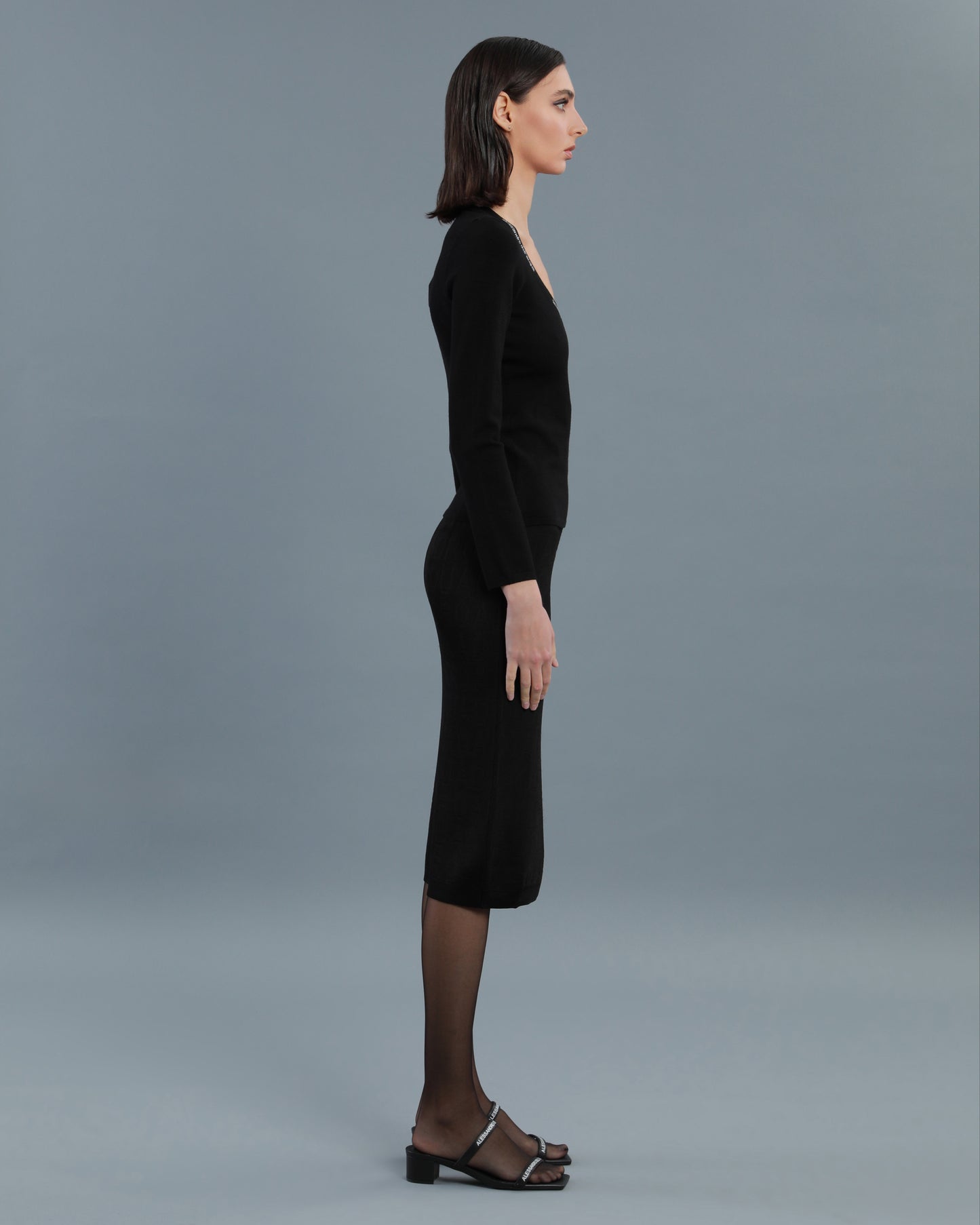 Logo Tape Scoop Neck Top