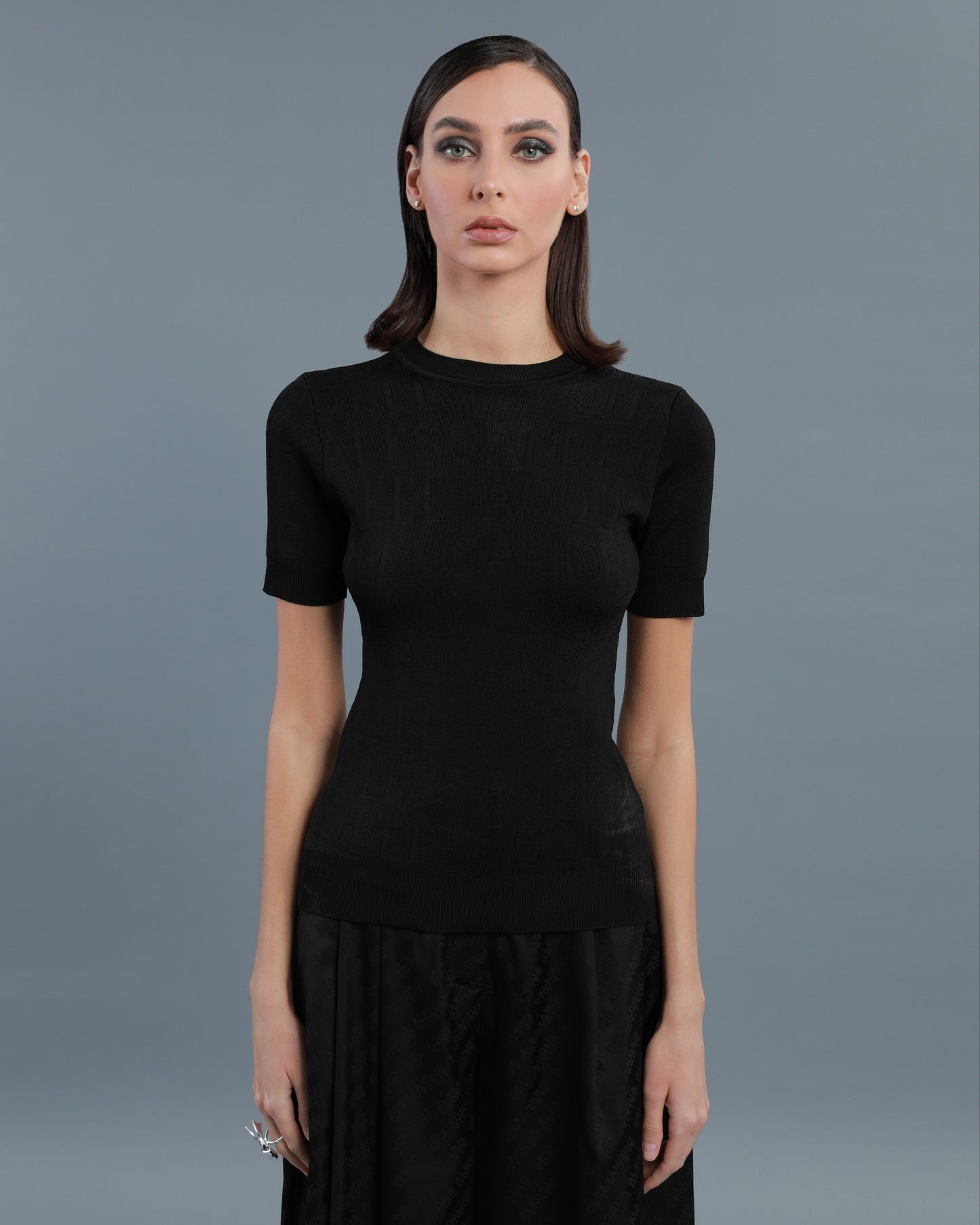 Jacquard-Knit Top