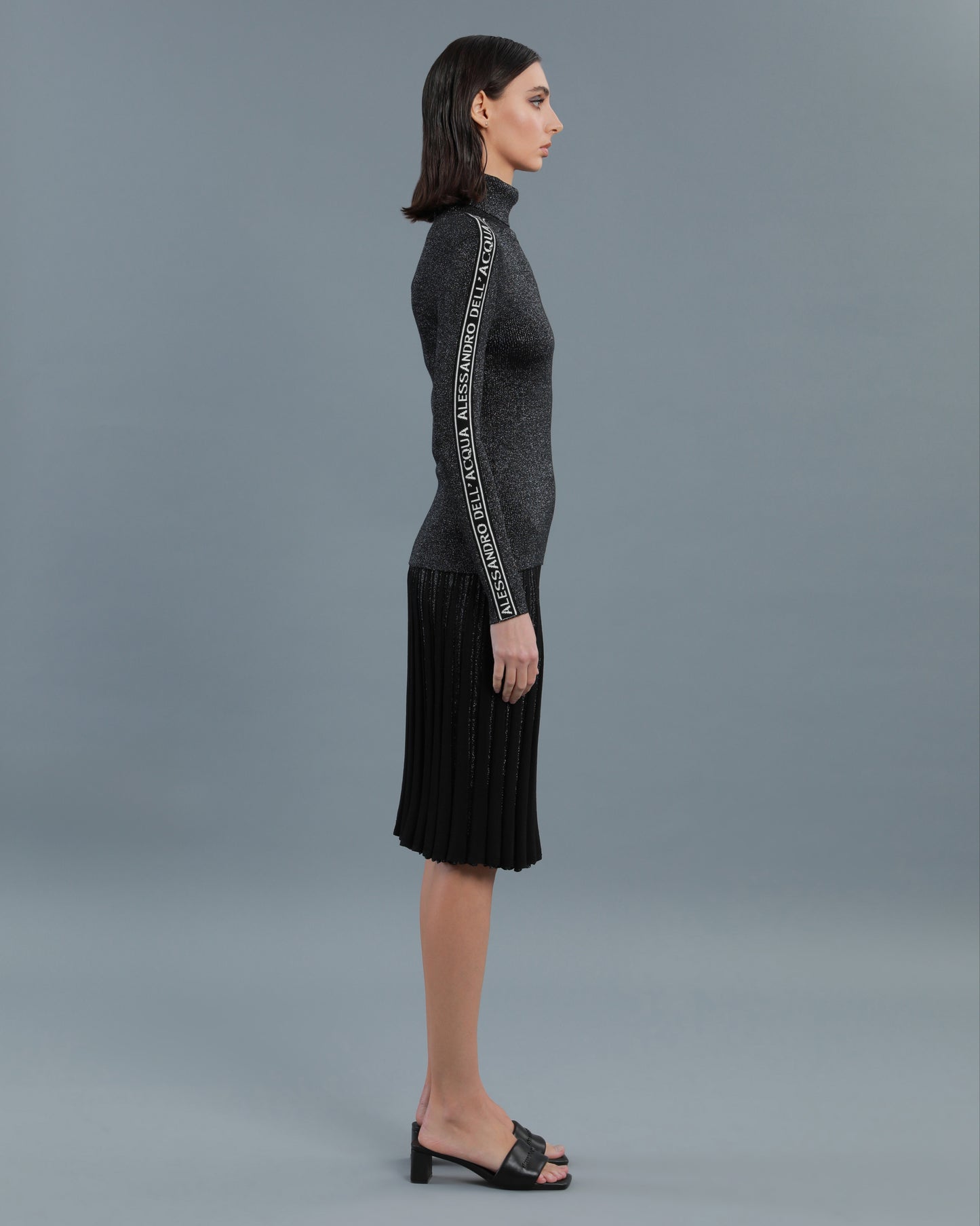 Lurex-blend Turtle Neck Top