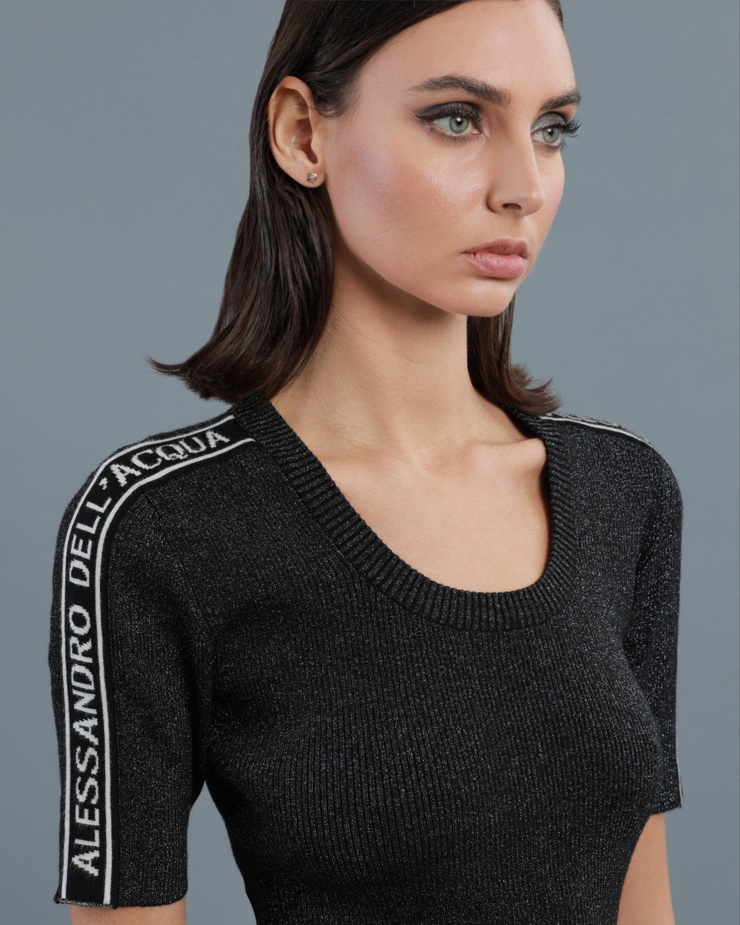 Lurex Blend Scoop Neck Dress