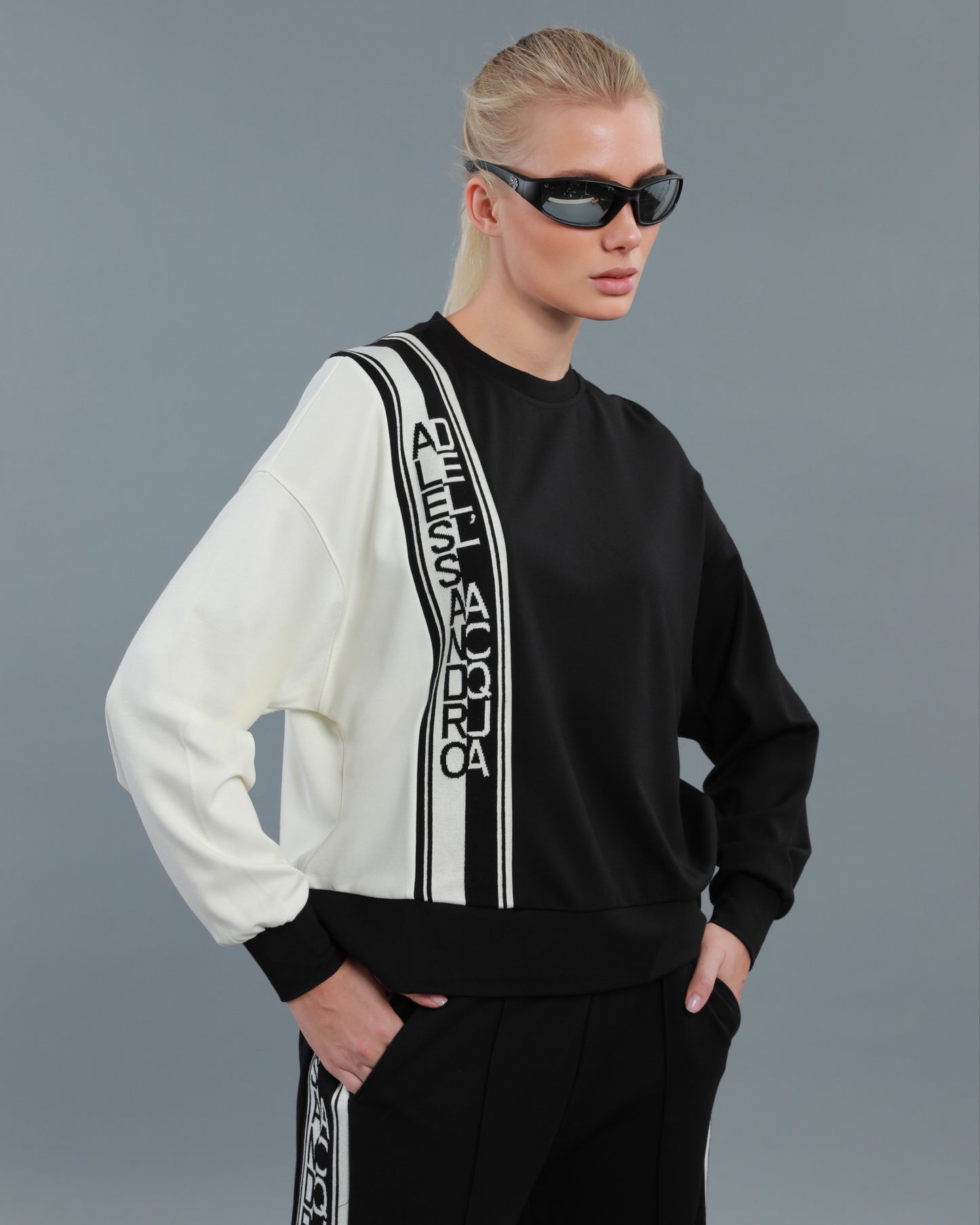 Two-tone Printed Tracksuit Set