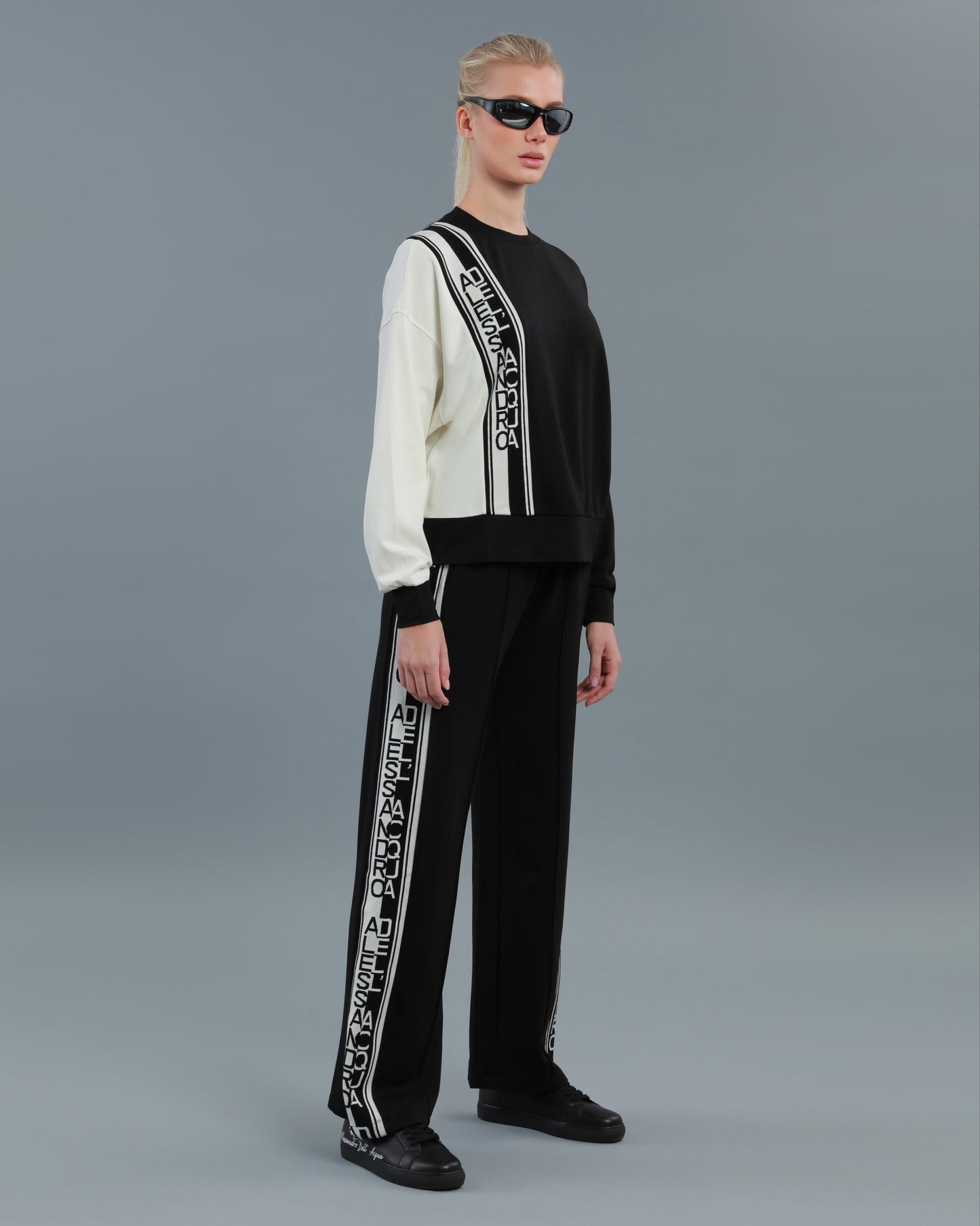 Two-tone Printed Tracksuit Set