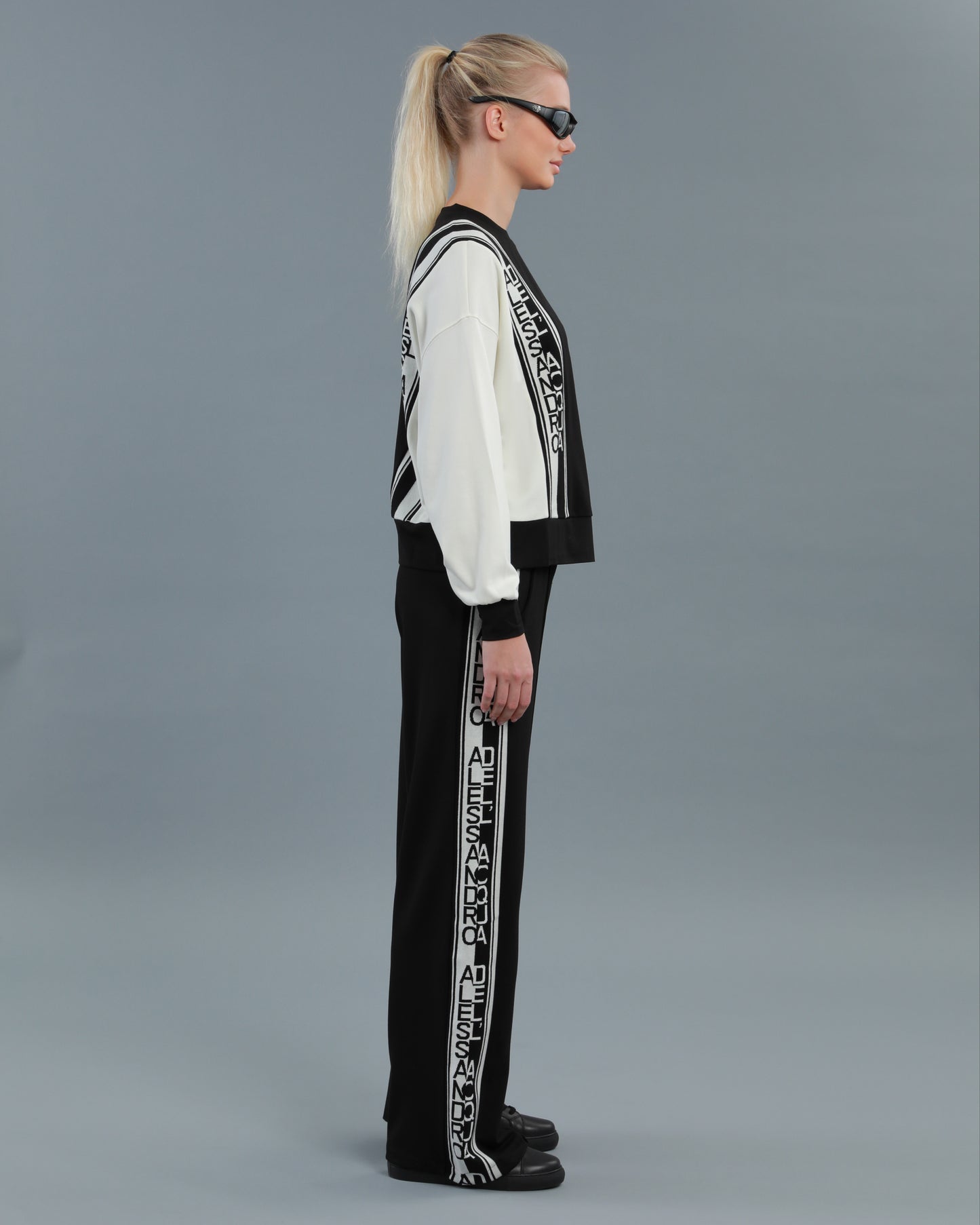 Two-tone Printed Tracksuit Set