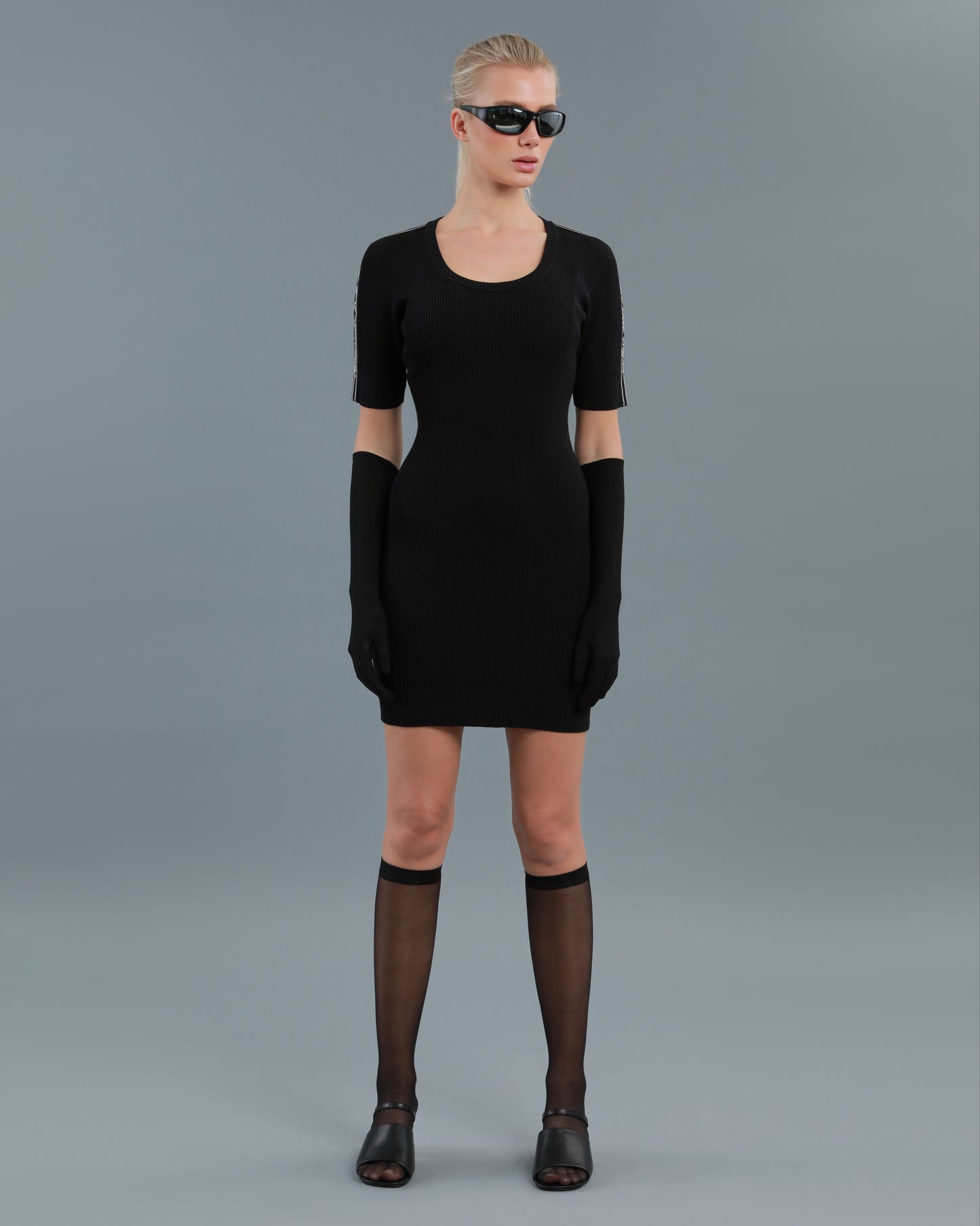 Ribbed-Knit Scoopneck Dress