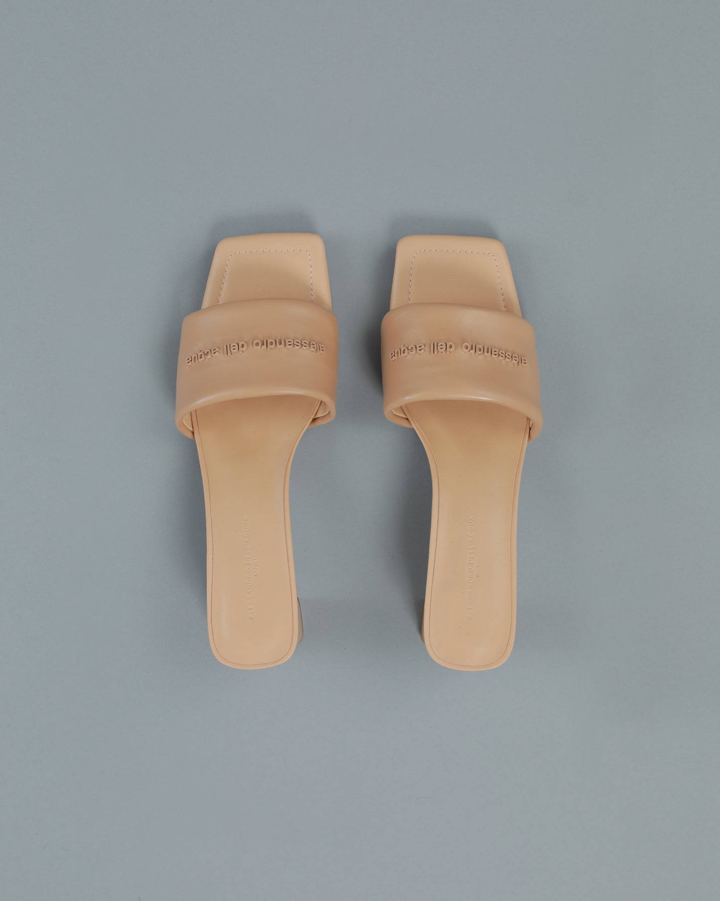 Square Toe Block Heeled Mule