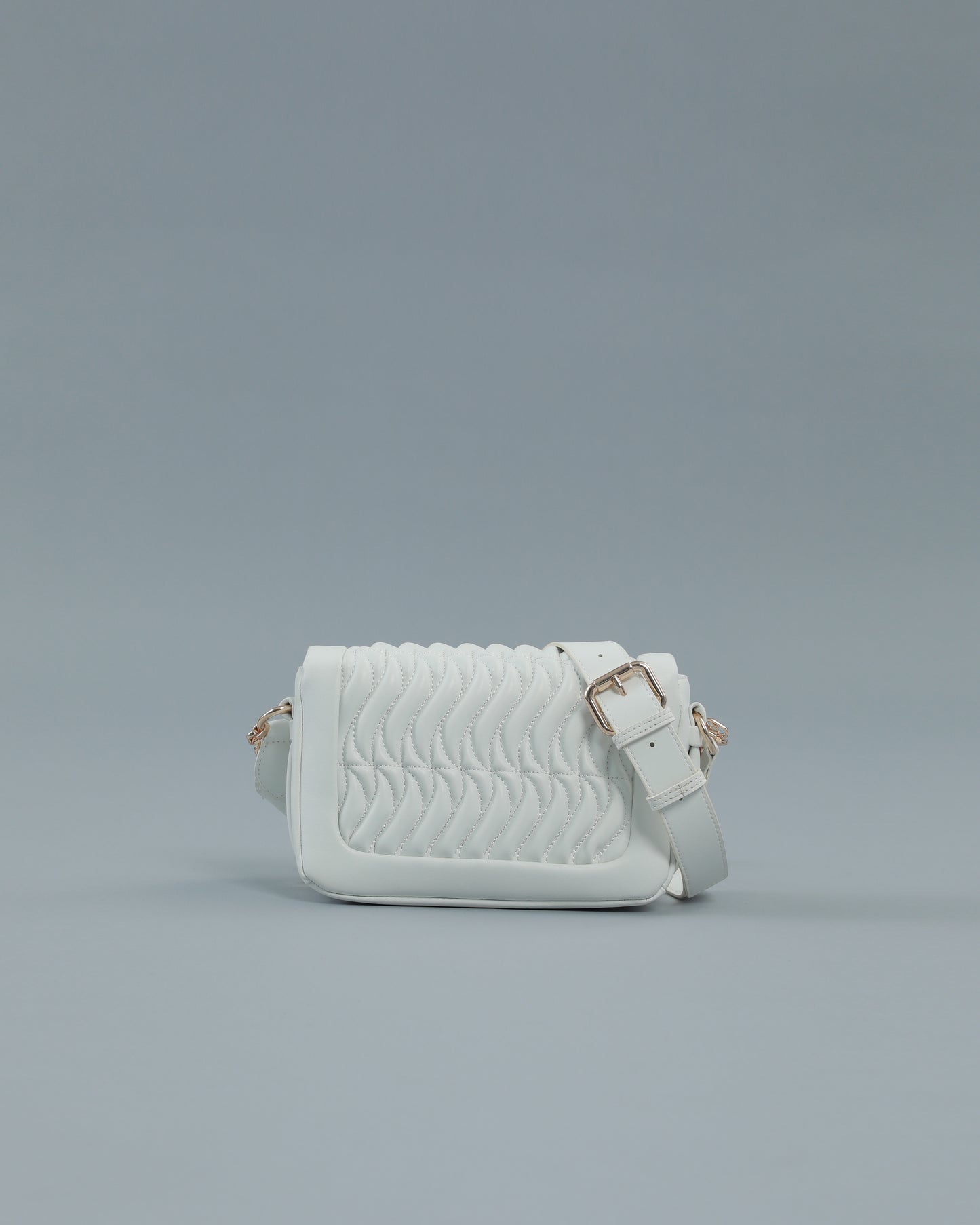 Mini Matelassé Crossbody Bag in White