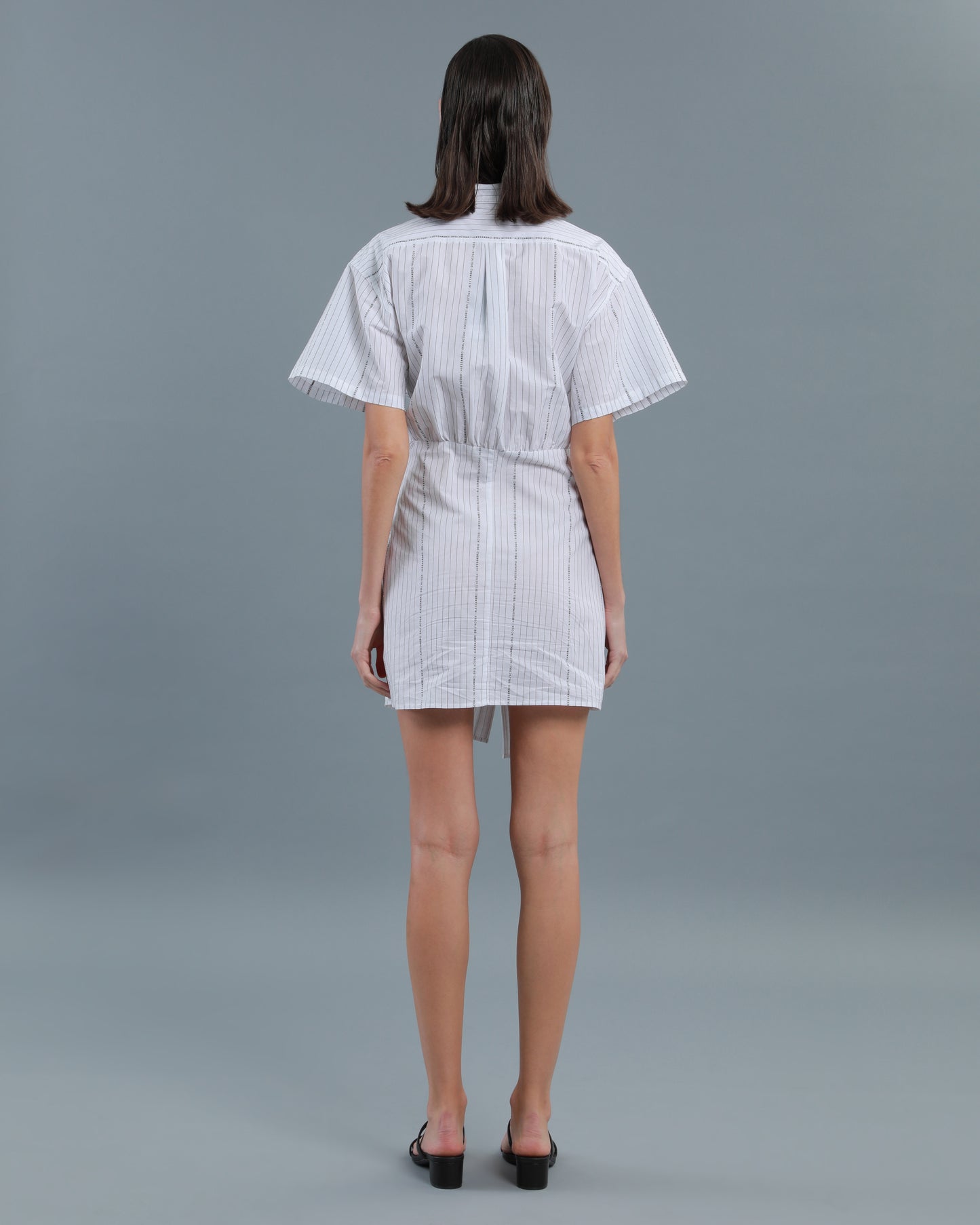 Twisted Placket Shirt Dress