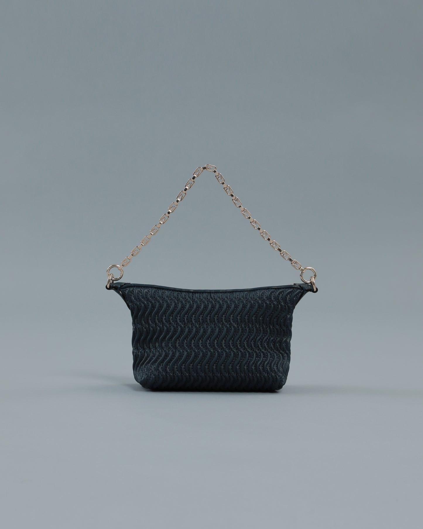 Mini Quilted Shoulder Bag in Navy Blue