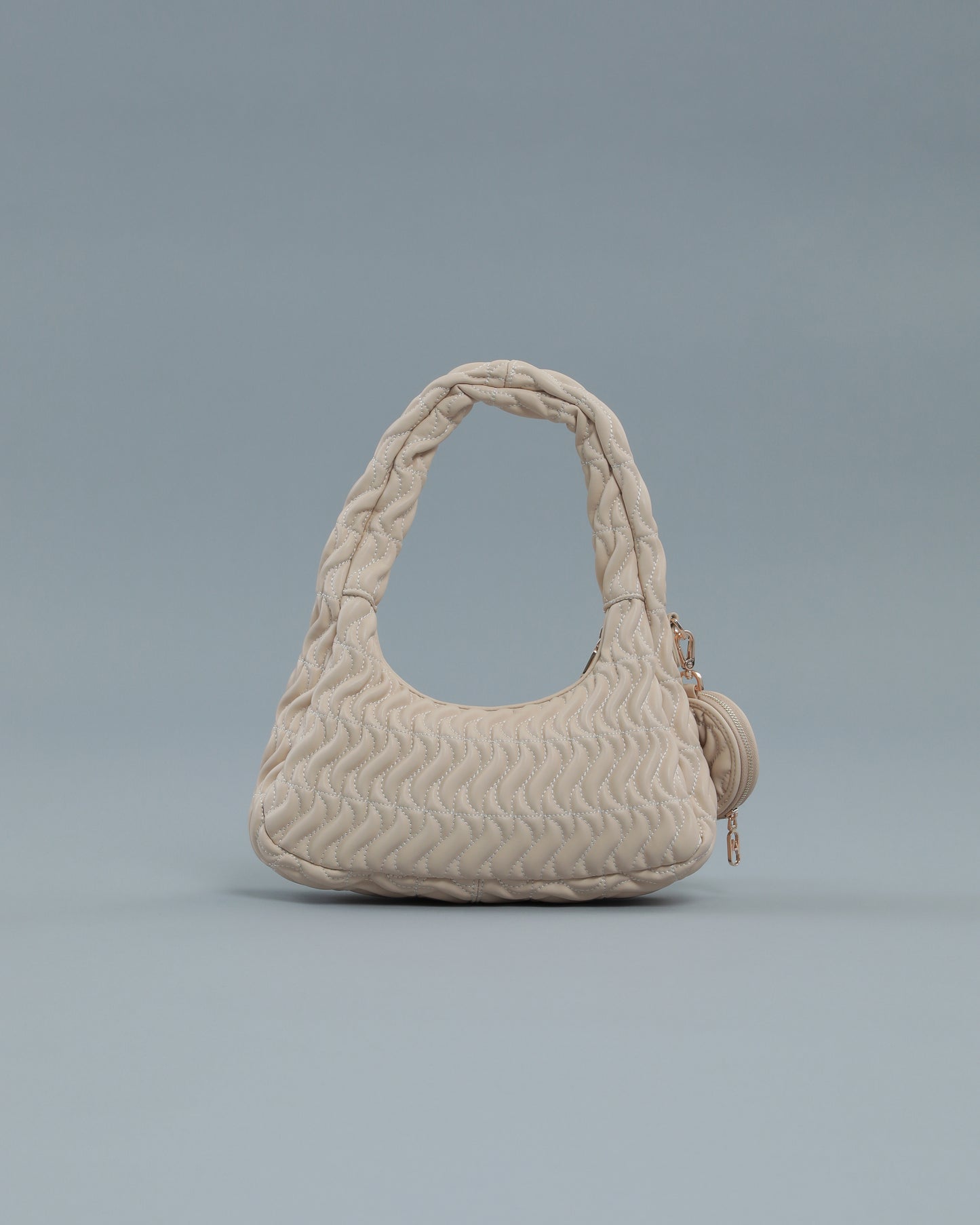 Matelassé Shoulder Bag in Green