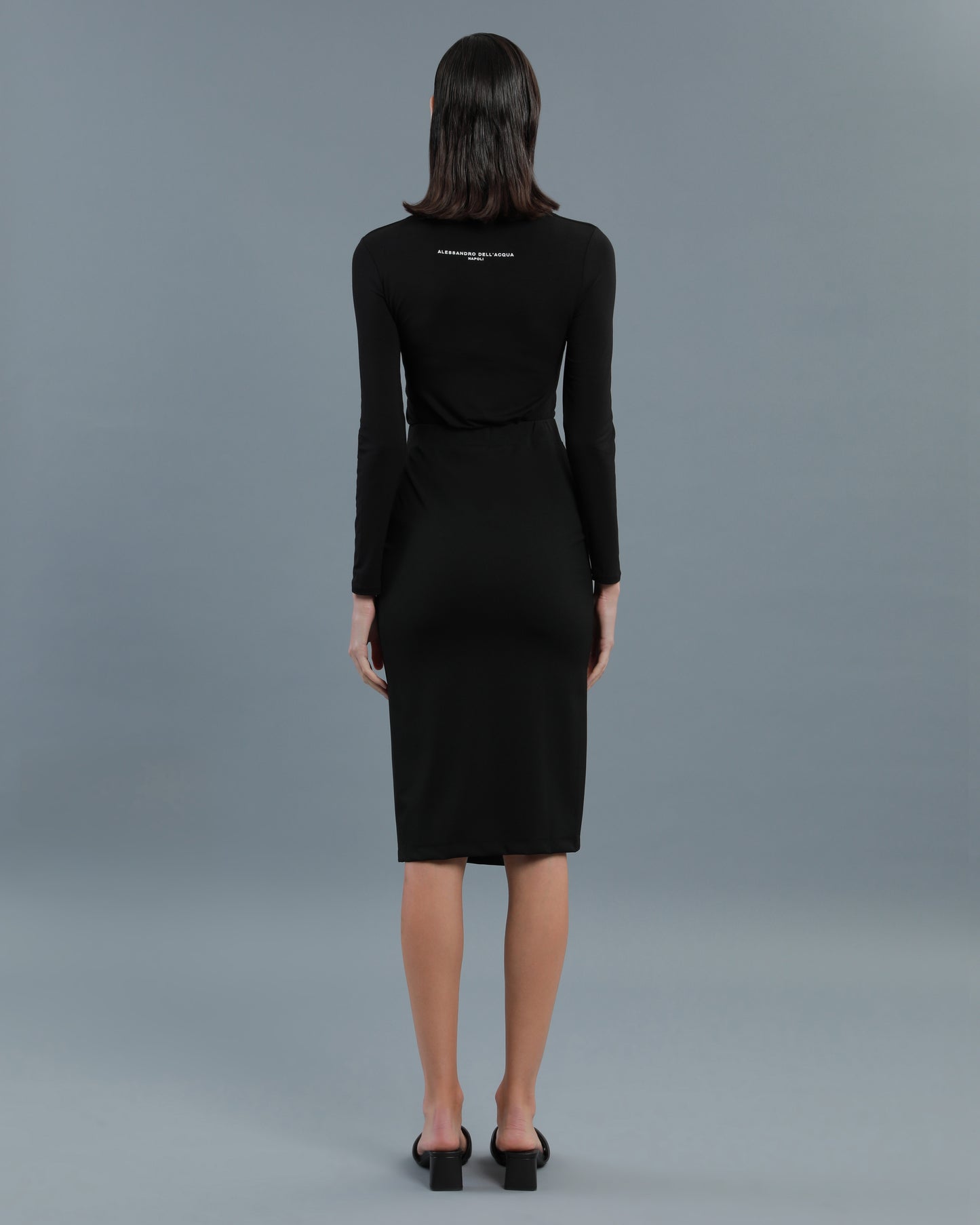Bi-Color Logo Tape Pencil Skirt