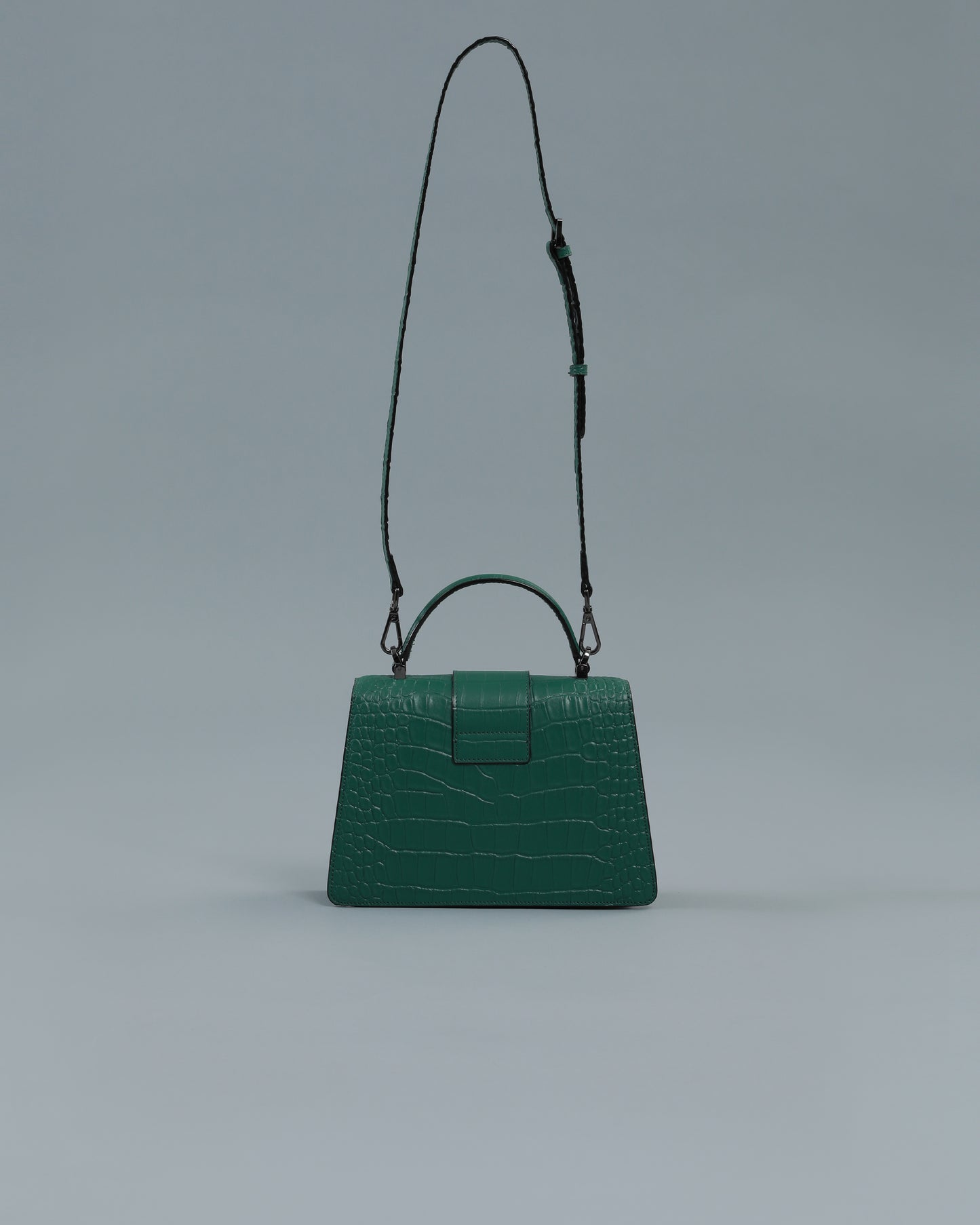 Croc Textured Handbag in Green