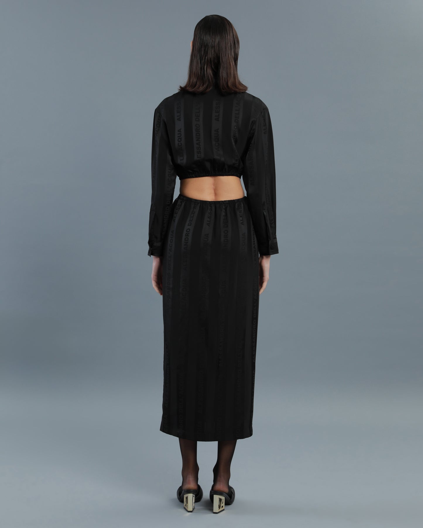 Logo Jacquard Cut-Out Dress