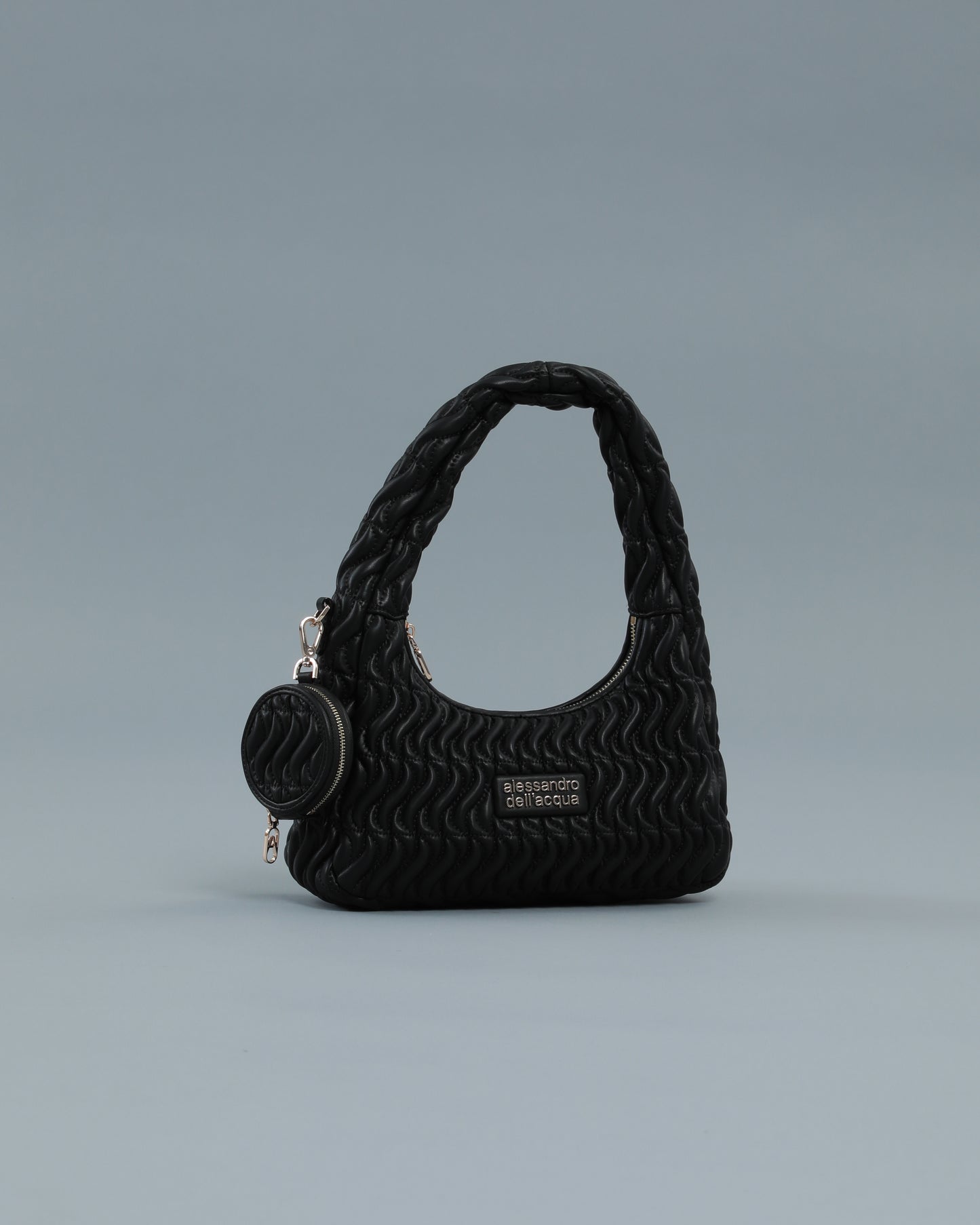 Matelassé Shoulder Bag in Black