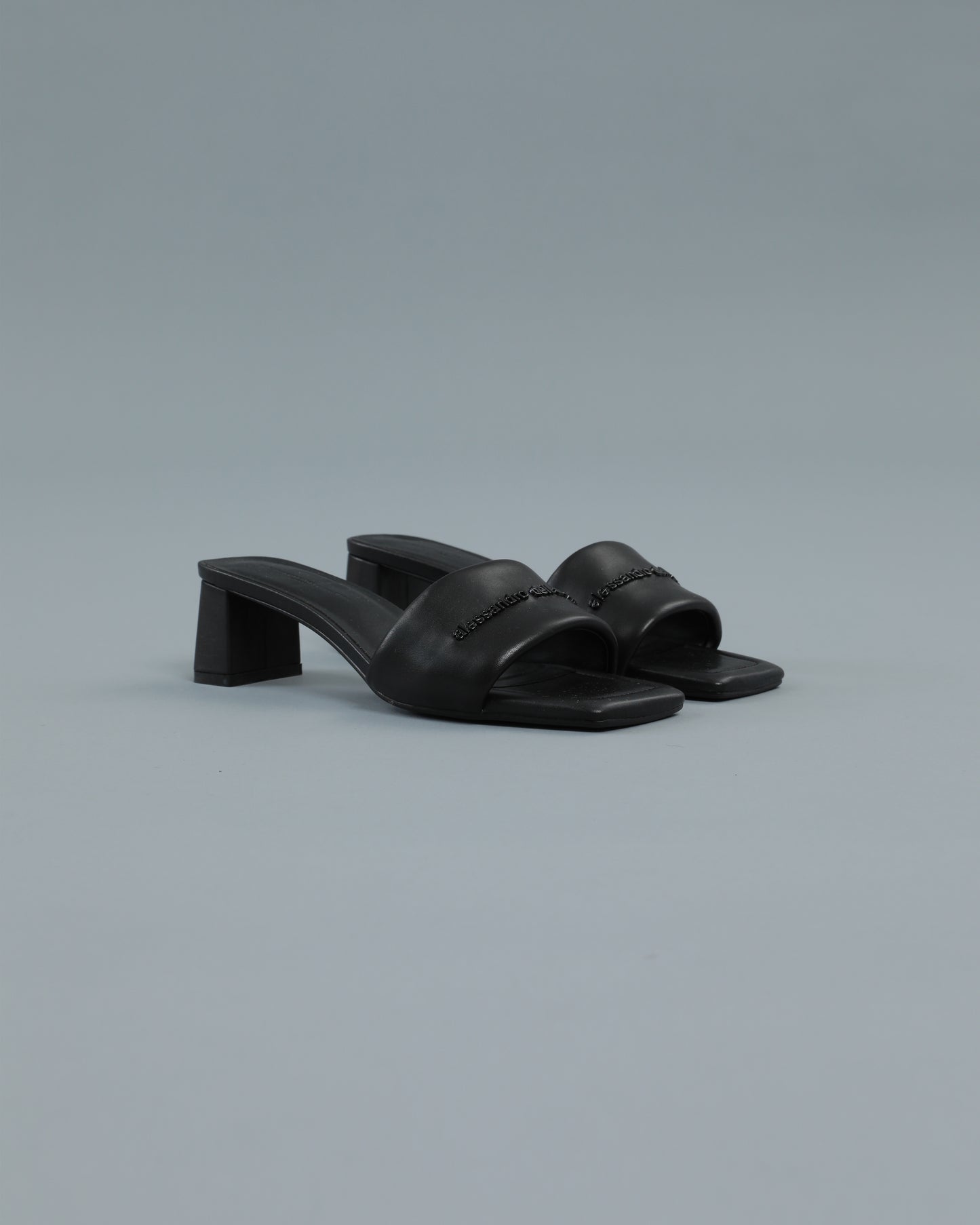 Square Toe Block Heeled Mule