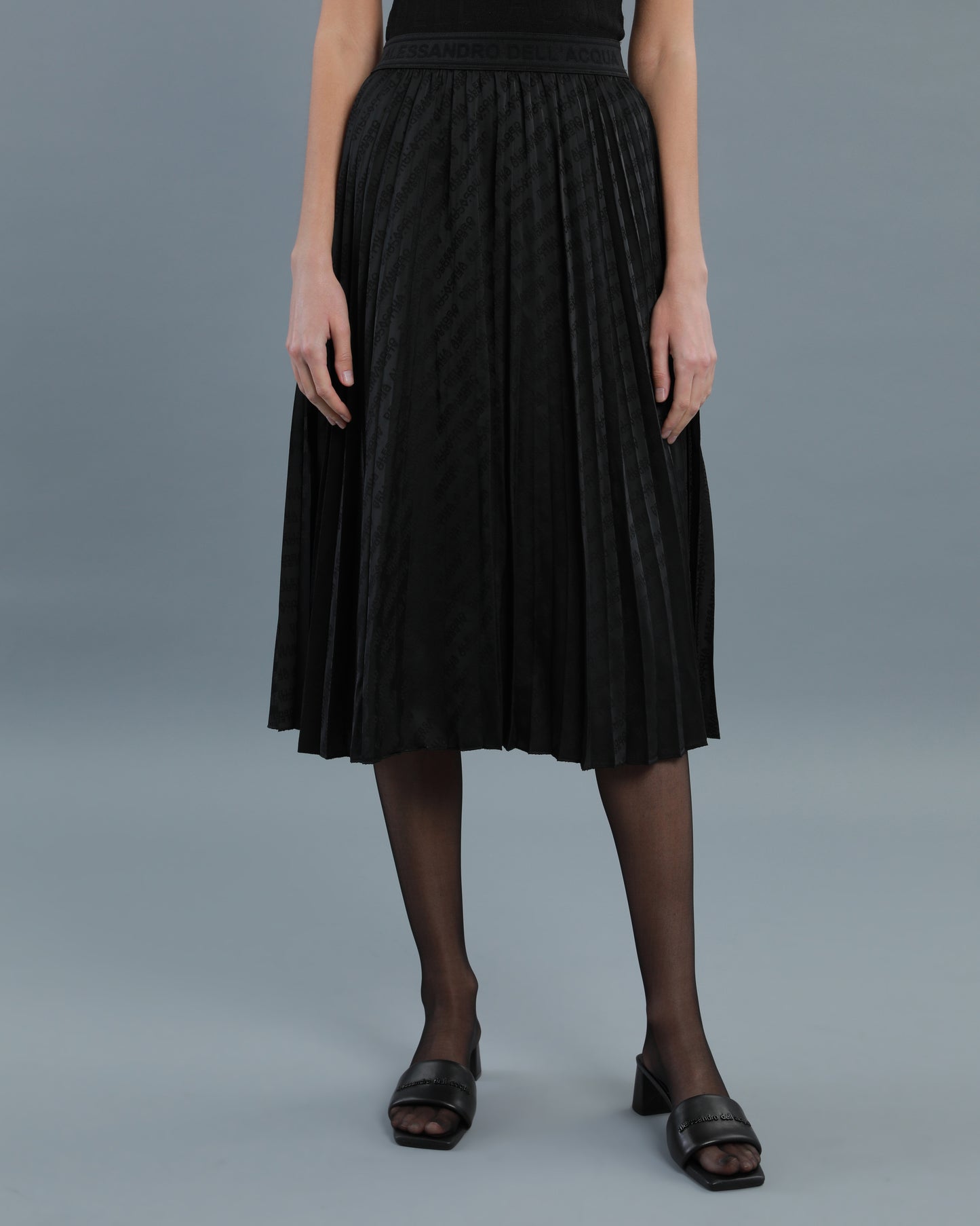 All-Over Logo Pleated Skirt