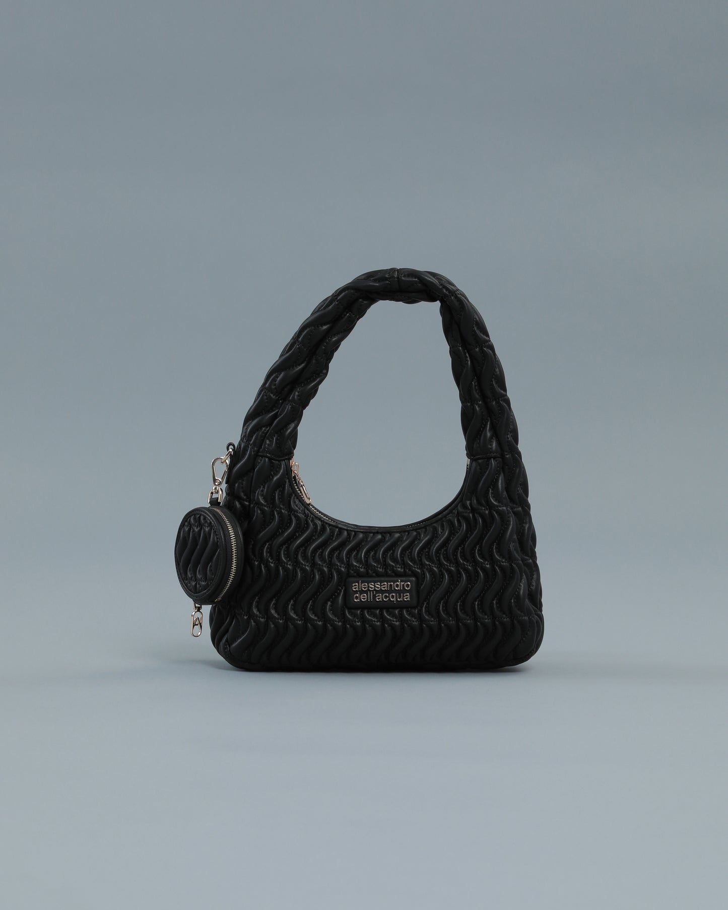 Matelassé Shoulder Bag in Black