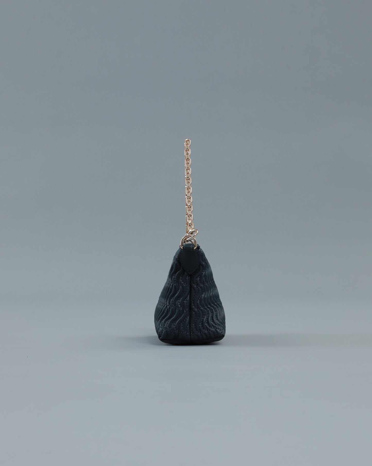 Mini Quilted Shoulder Bag in Navy Blue
