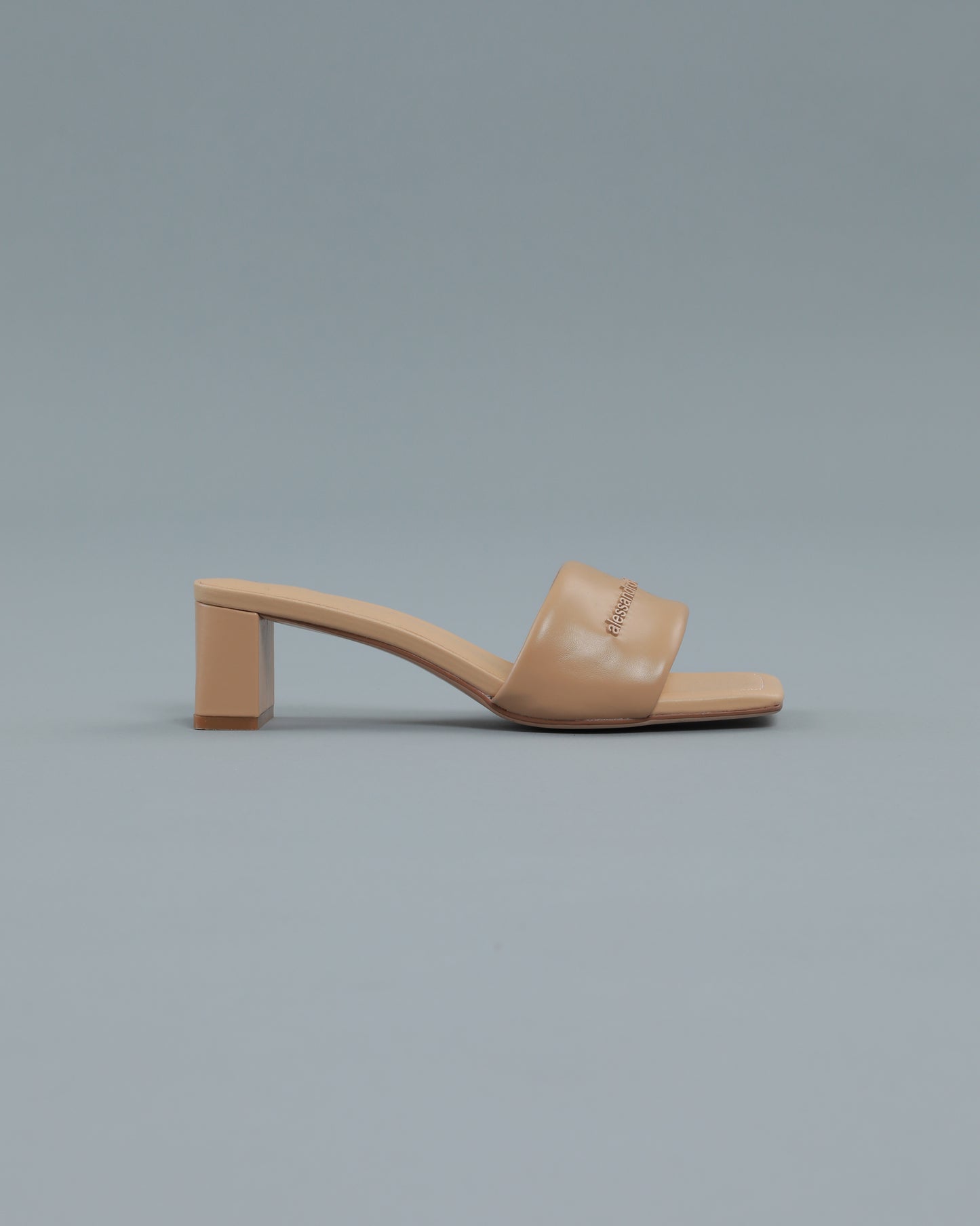 Square Toe Block Heeled Mule