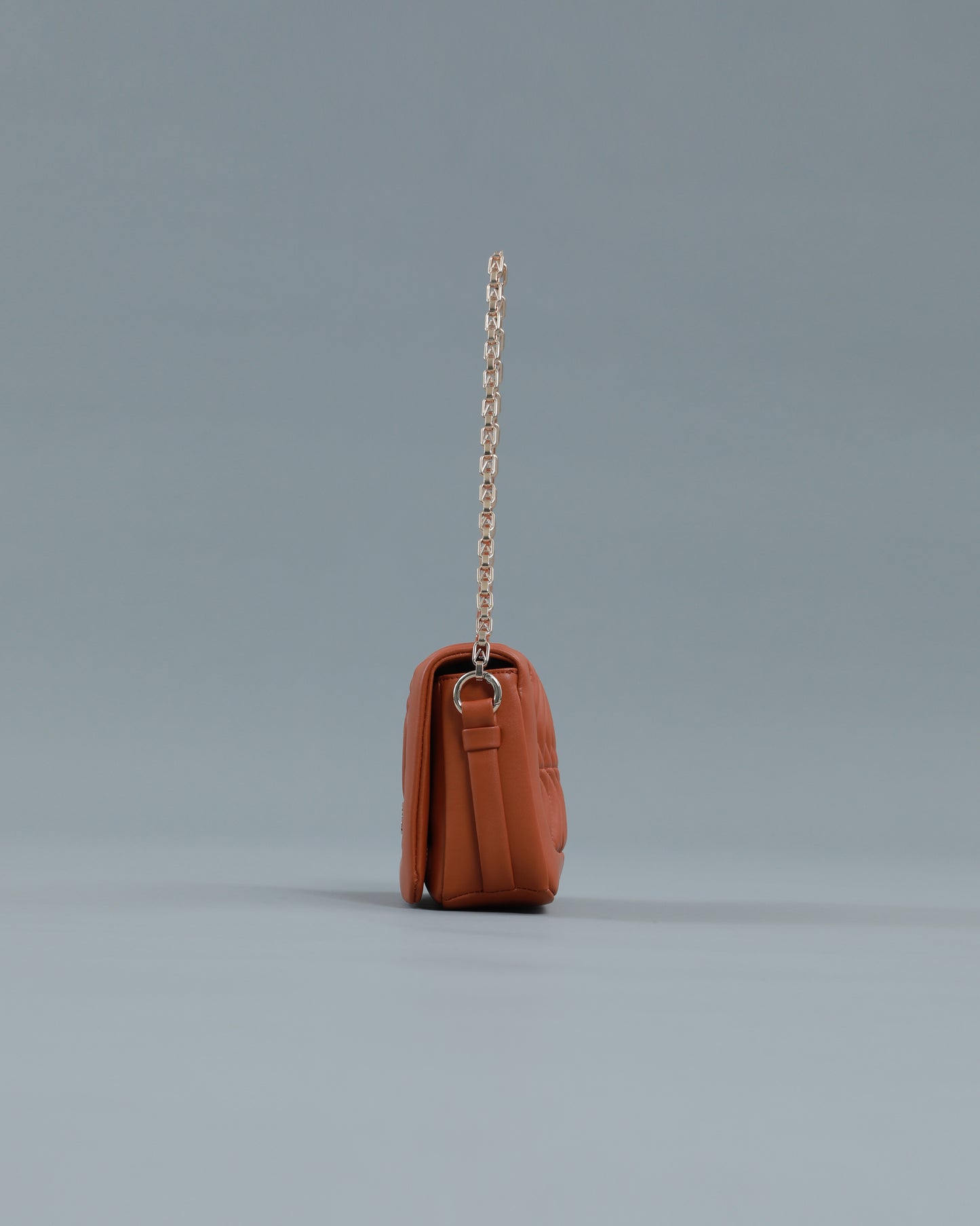 Mini Matelassé Crossbody Bag in Camel