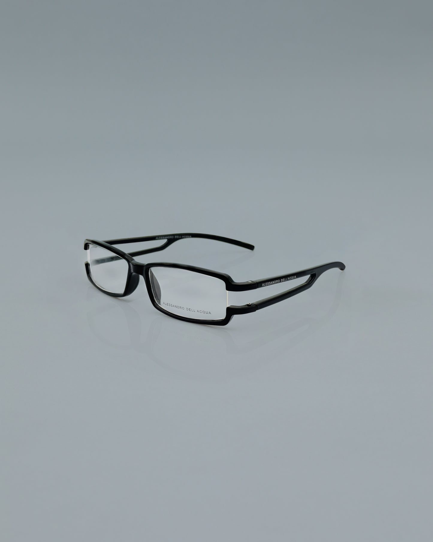 Slim Black Rectangular Glasses