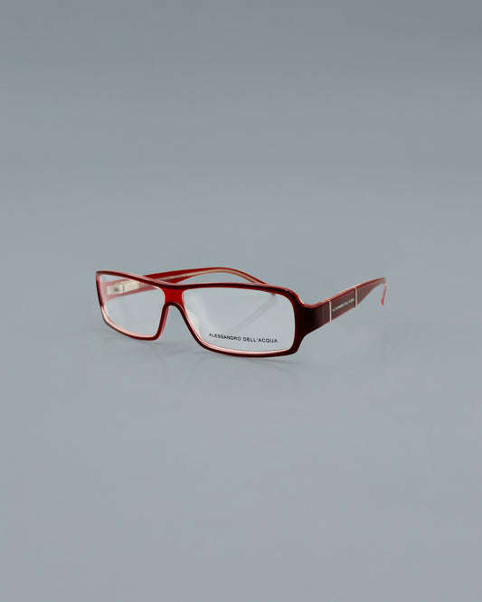 Red Frame Rectangular Eyeglasses