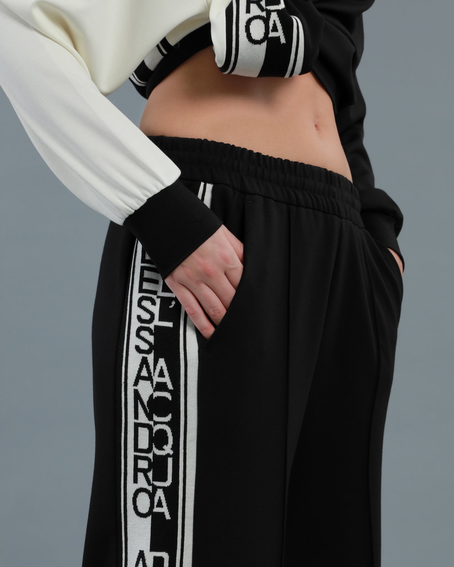 Two-tone Printed Tracksuit Set