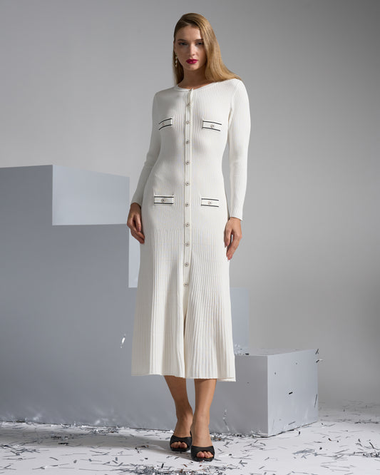 Contrast Pocket Knit Dress