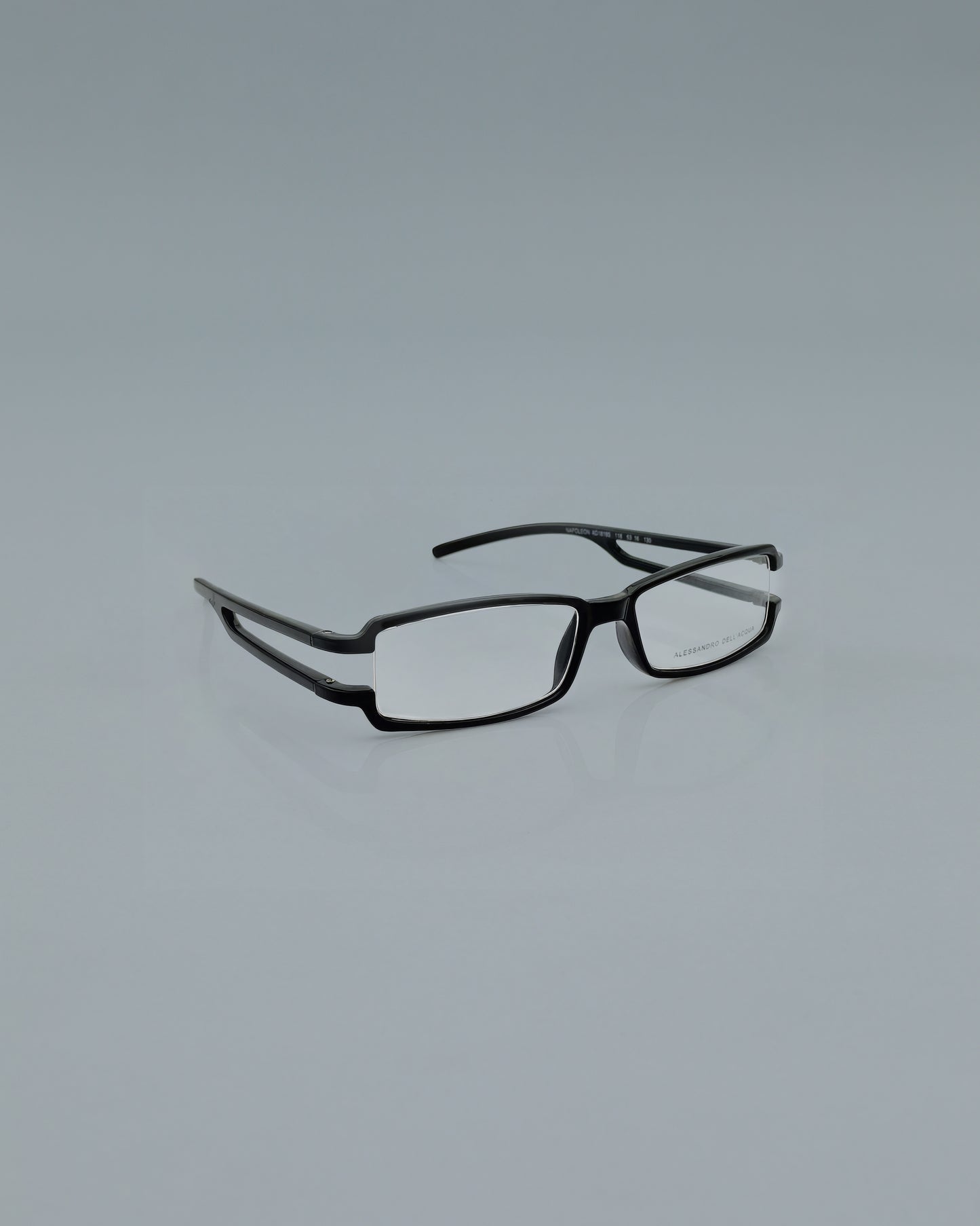 Slim Black Rectangular Glasses
