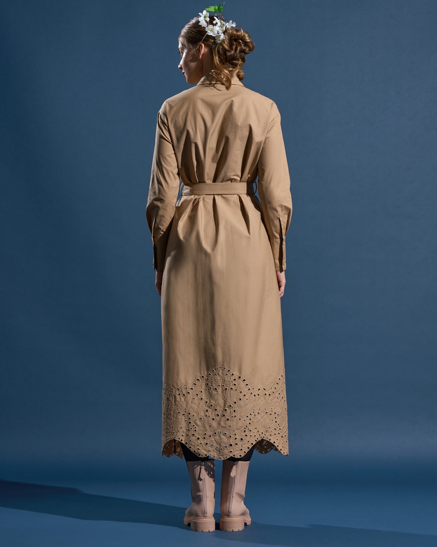Belted Cotton Shirt Dress