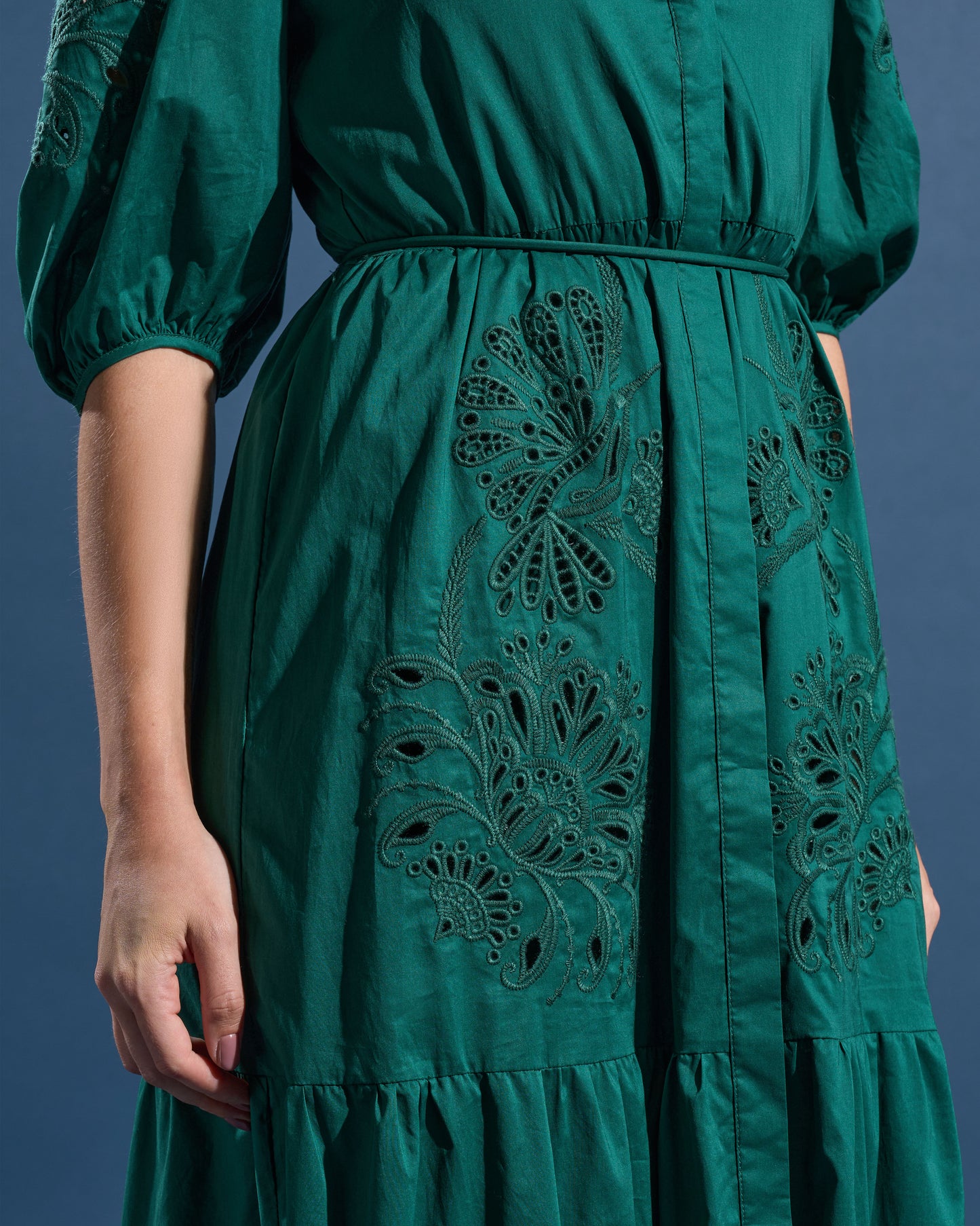 Embroidered Tiered Maxi Dress