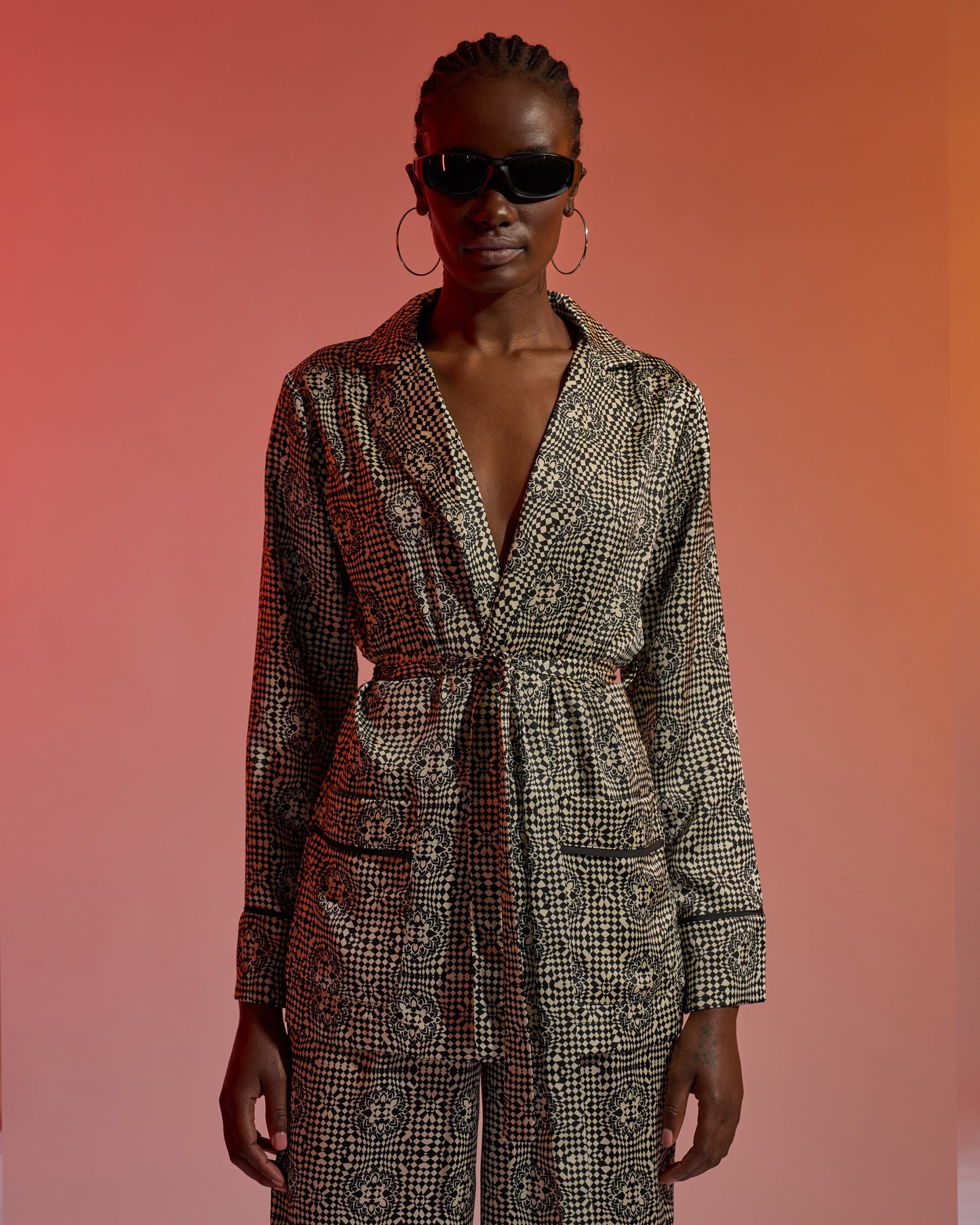 Monochrome Patterned Blazer