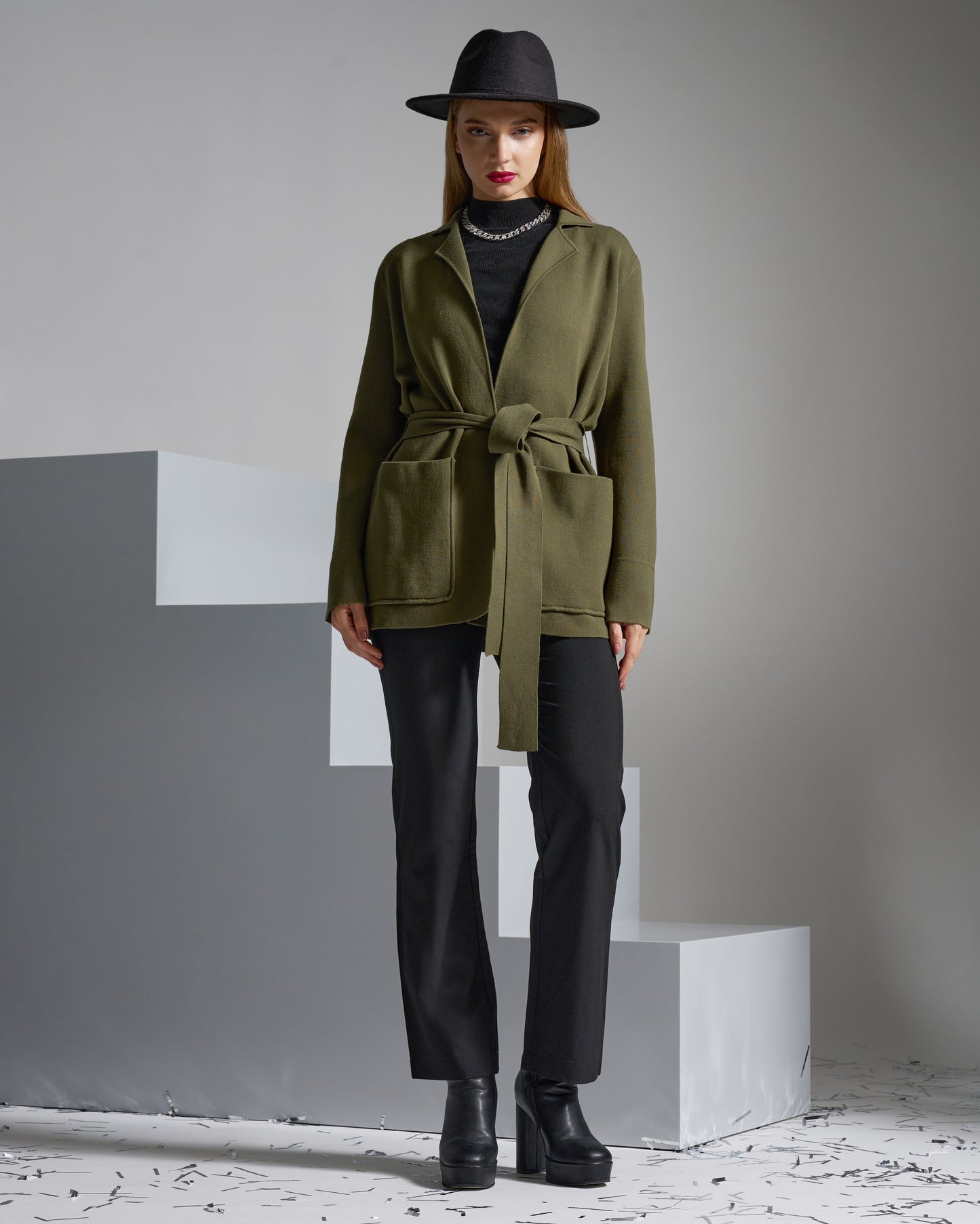 Soft-Knit Belted Cardigan